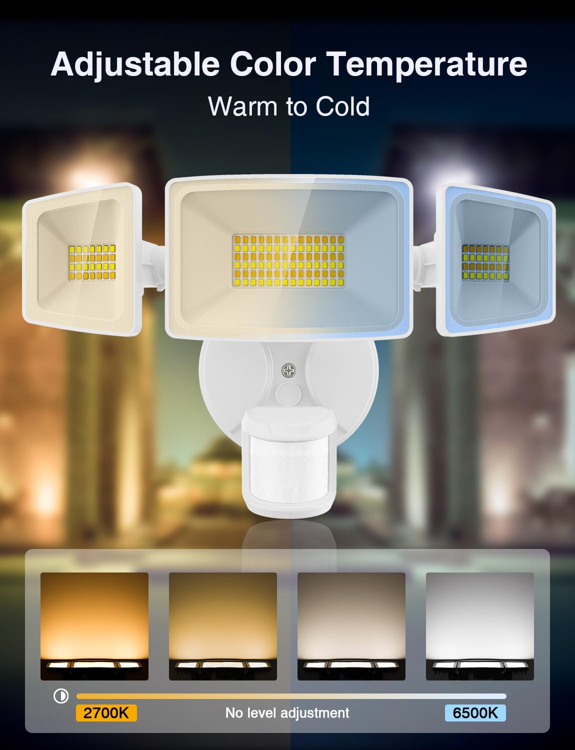 Onforu 65W Smart Led Security Lights Motion Sensor Light Outdoor, 5500Lm, 2500K-6500K, App Control, Wifi Alexa Flood Light Motio