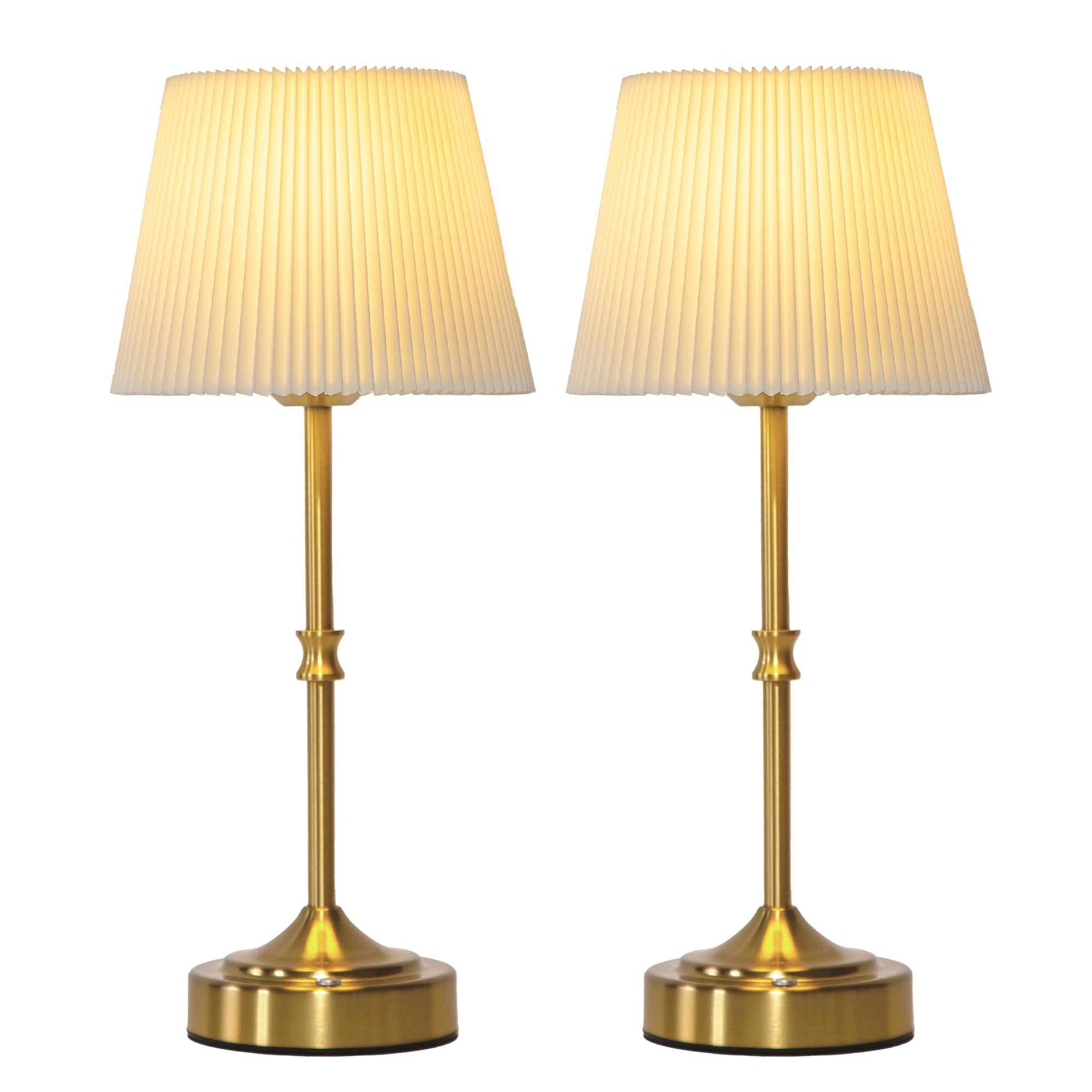 Jackyled Cordless Led Table Lamp, 3 Color Lights With Dimmer, 5400Mah Battery Operated Rechargeable, Wireless Lamp Portable For 