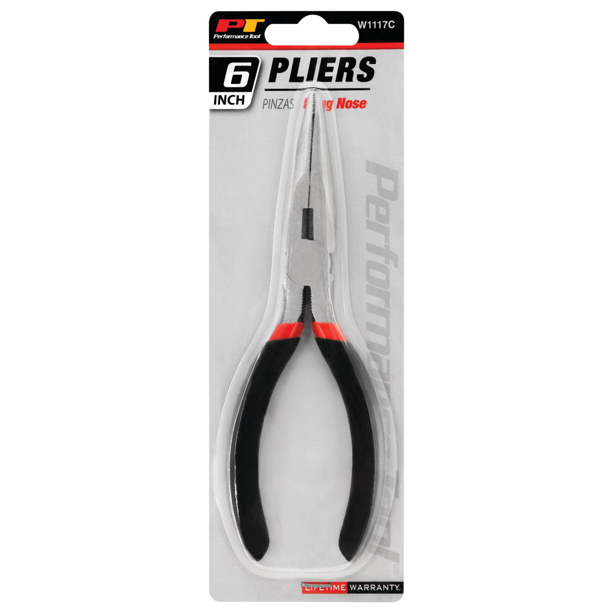 Performance Tool W1117C Long Nose Pliers, 6-Inch, Alloy Steel, Black