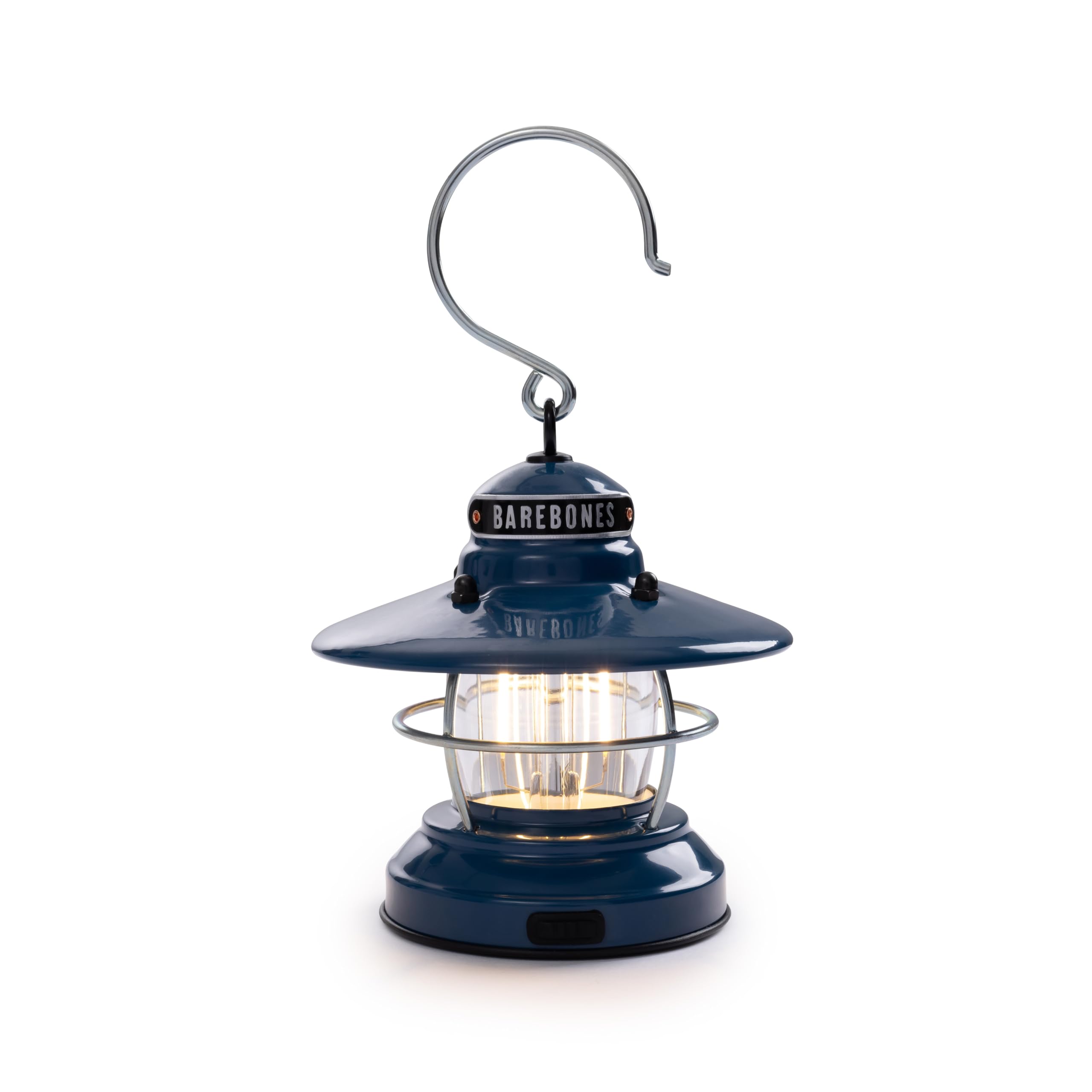 Barebones Edison Mini Lantern - Slate Gray, Vintage LED Camping Lantern with Adjustable Brightness - Compact Weatherproof Outdoo