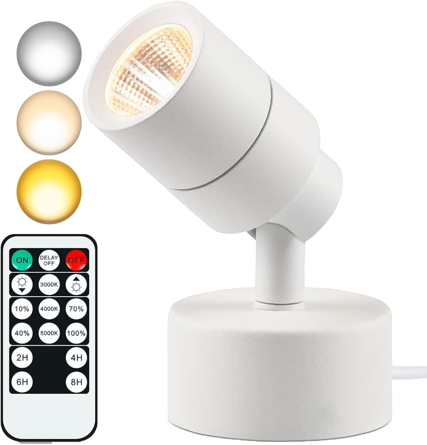 MIOBLUE LED Spot Lights Indoor Uplighting with Timer, 3W Up Indoor Plant Spotlight, Dimmable Uplights Accent Lighting with 3CCT,