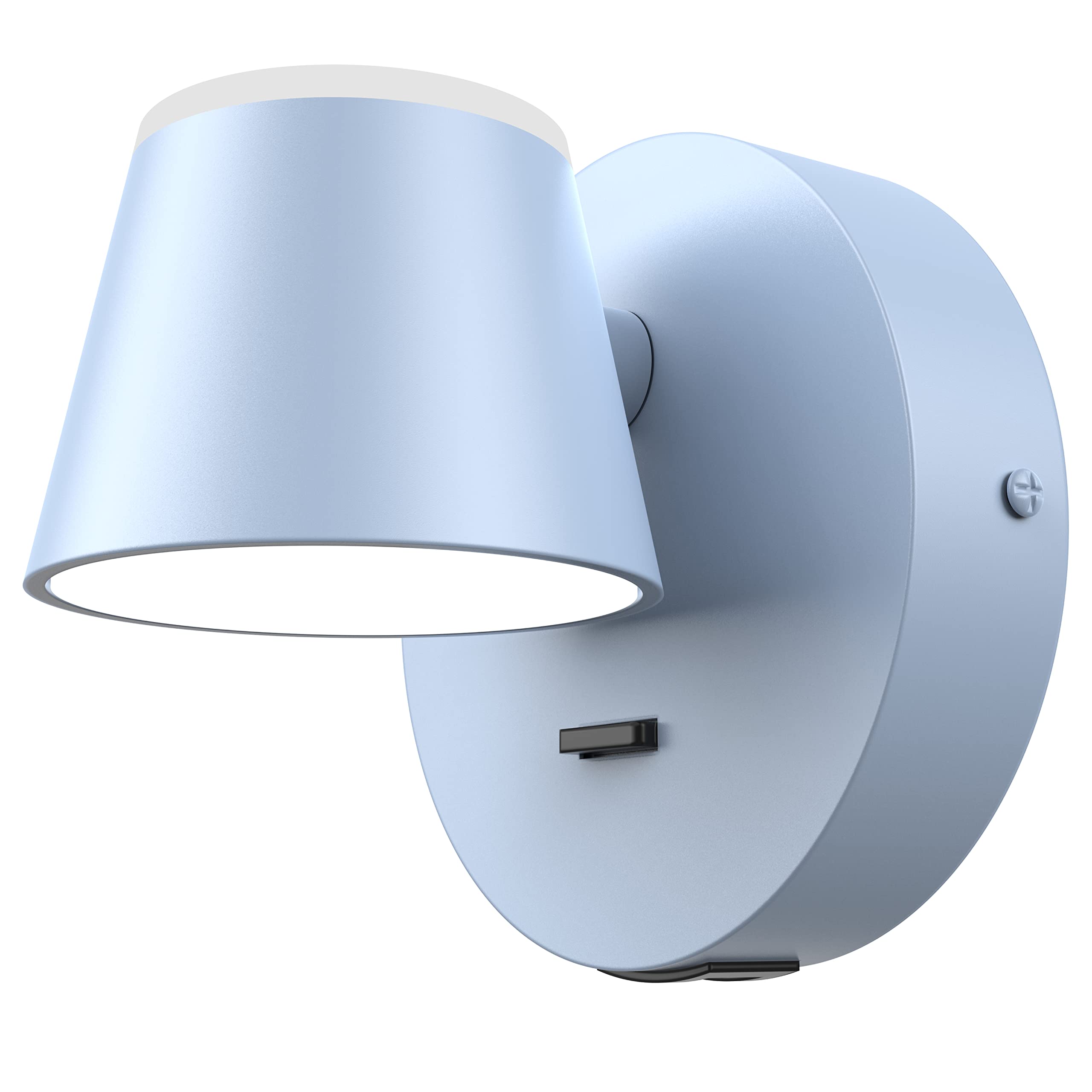 URSOLA Wall Light LED Sconce with On/Off Switch, USB Charging, Hardwired, 1 PC, Metal, Blue, Model 7540-1TBLU