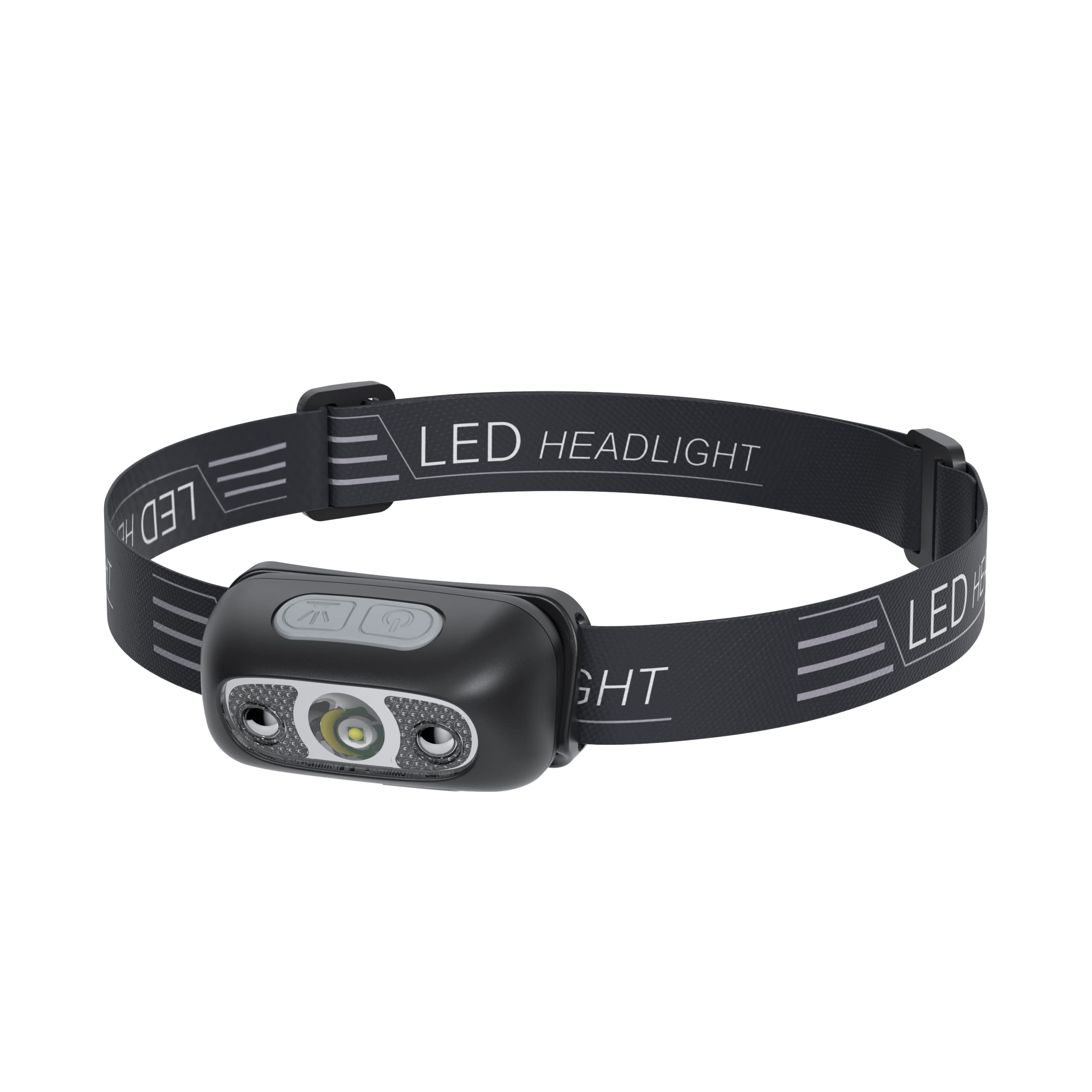 Beteray Rechargeable Headlamp, 300 Lumens, Lightweight, USB Rechargeable, IPX4, 1 Pack, Black & Silver