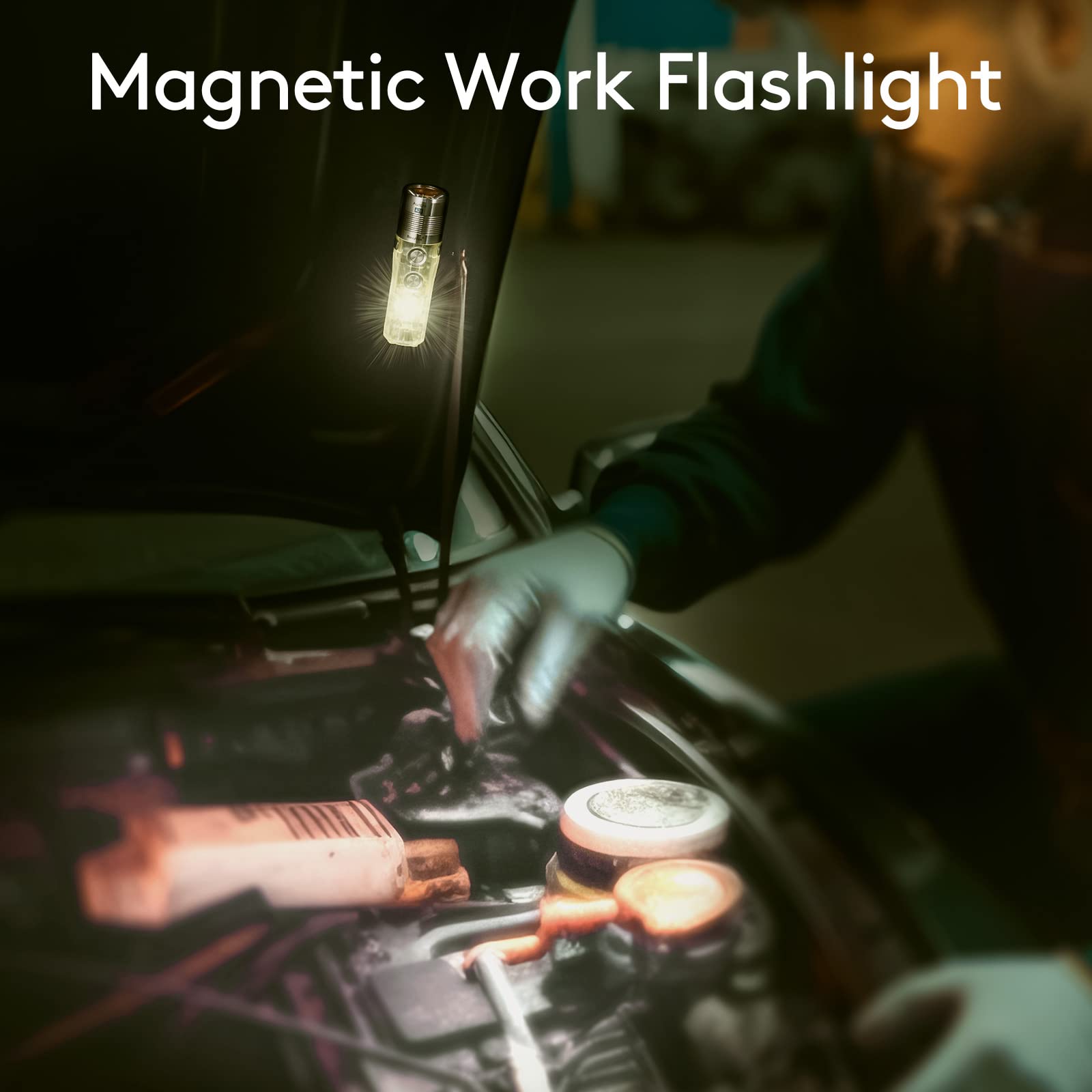 RovyVon A28 LED Flashlight with UV and Red Side Signal Light,1000 Lm Rechargeable,Water Resistant,EDC Keychain Flashlight,Ideal