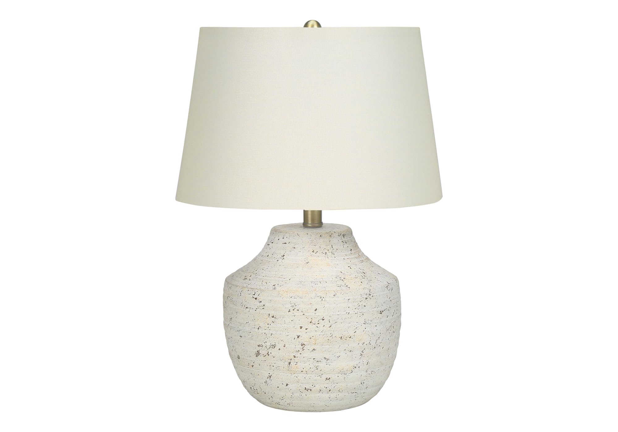 Monarch Specialties I 9730 Table Lamp, Cream Concrete, Ivory Shade, 14inL x 14inW x 20inH