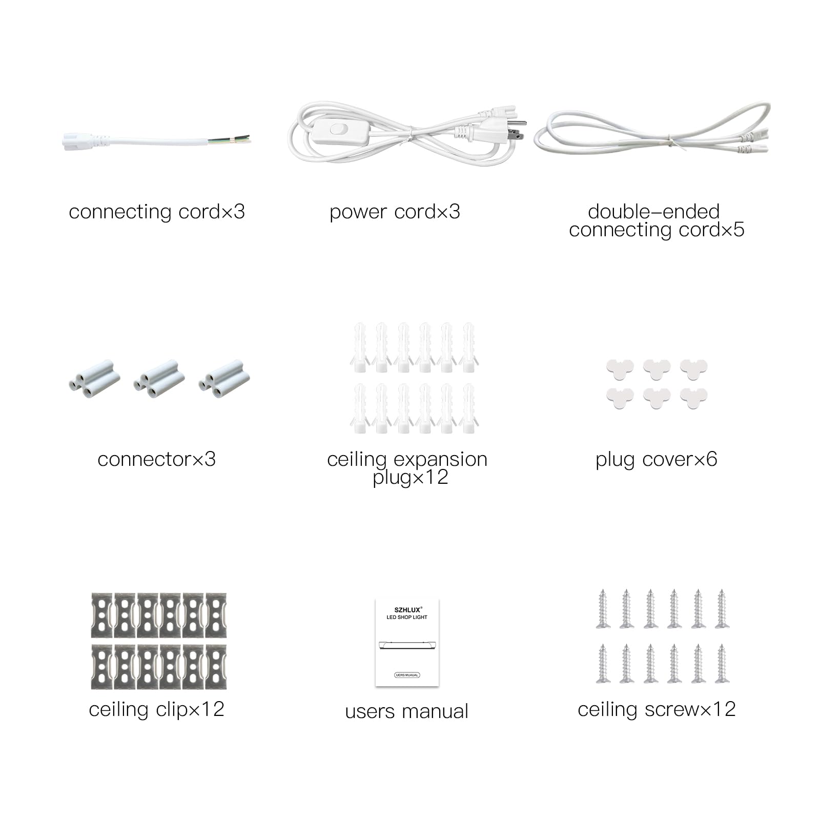 Epestoec Led Shop Light 4Ft, 42W 6300Lm 5000K Super Bright White,V Shape Integrated T8 Led Tube Light,High Output Linkable Shop Lights