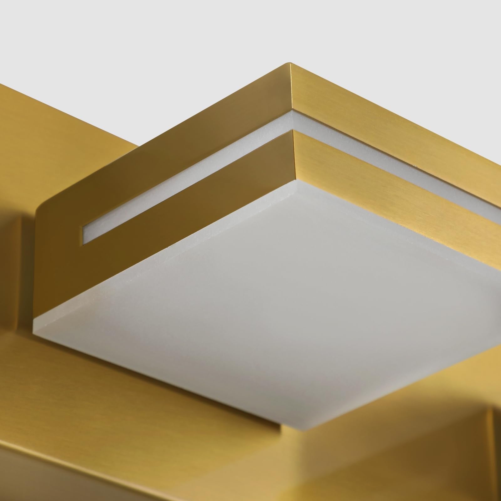 SineRise LED Bathroom Vanity Light Fixture, 6-Light, 48-Inch, Brass, Acrylic, Non-Dimmable, Cool White 6000K