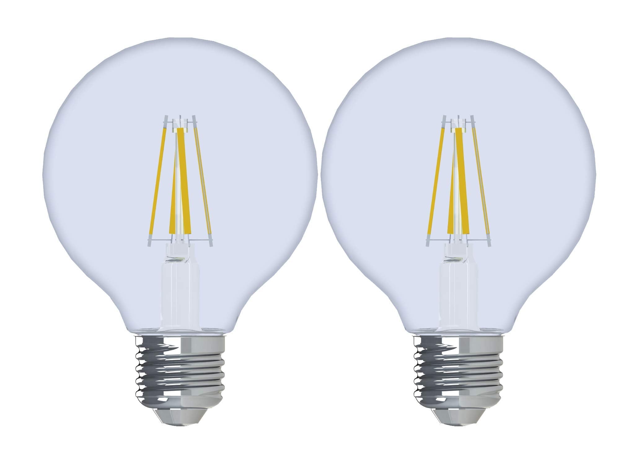 Ge Reveal Led Light Bulbs, 60 Watt, G25 Globe Bulbs, Medium Base (2 Pack)