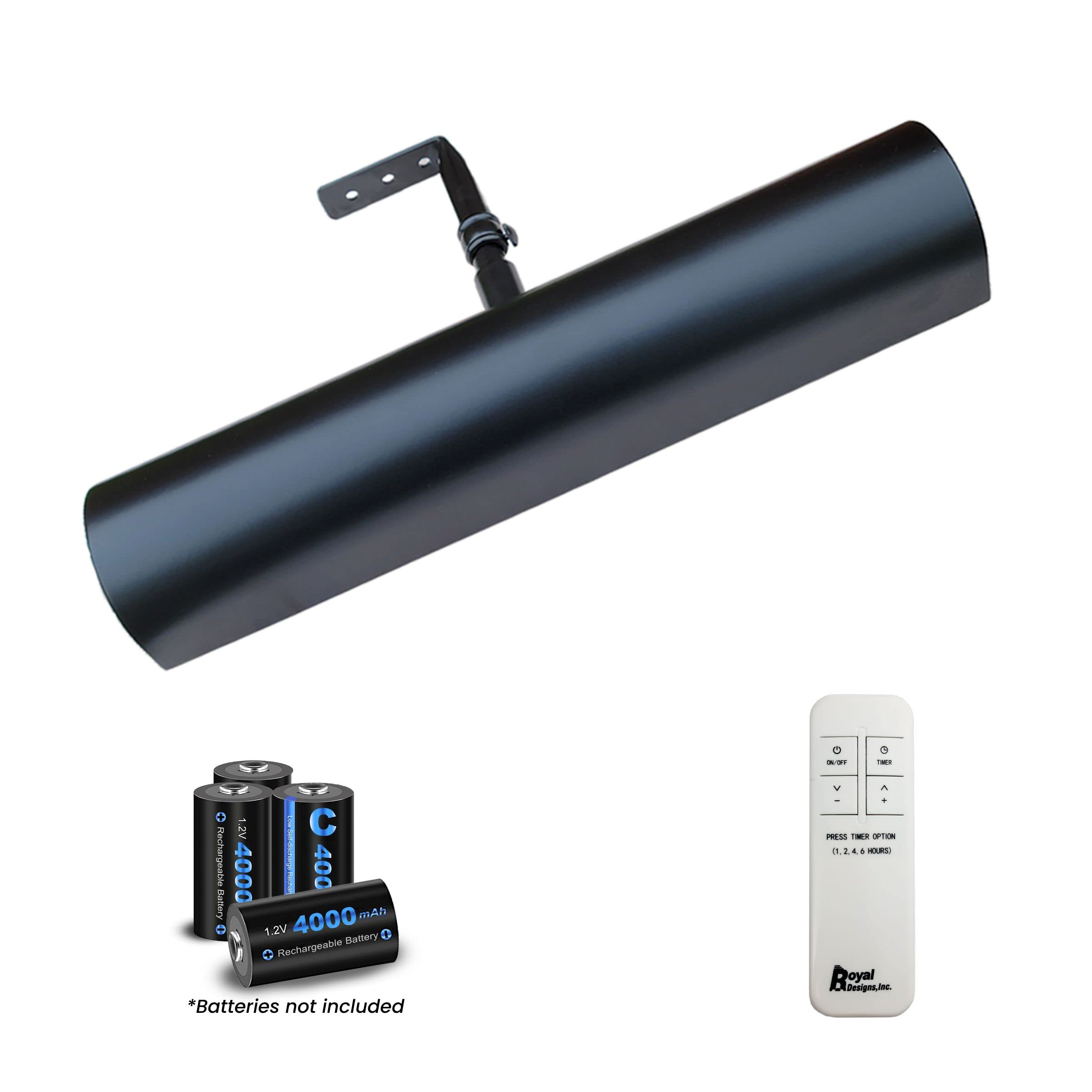 Royal Designs Cordless Remote Control LED Picture Light, Dimmable, 10.75 inch, Black, Model PL-1010-10-BLK