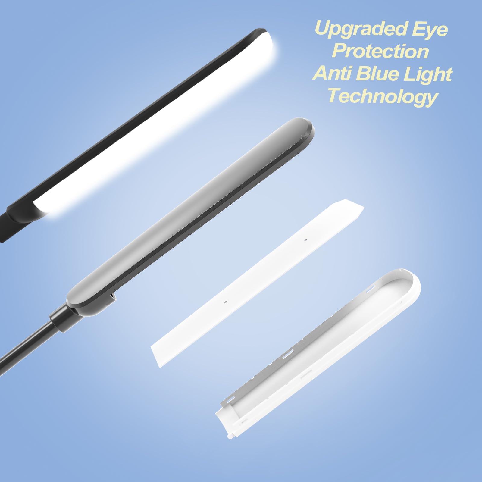 Mixinlei Led Floor Lamp, 18W 1800Lm Super Bright Dimmable Floor Lamps For Living Room Bedroom With Timer, Stepless Adjustable 27