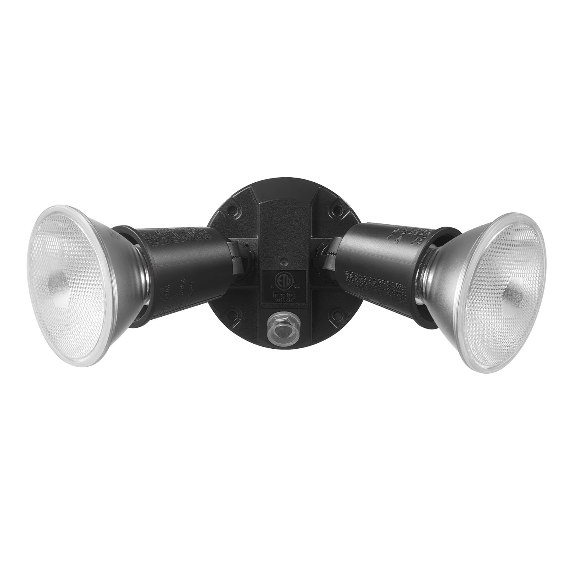 Globe Electric Twin Head Flood Light, 240W, Dusk to Dawn, Black, Model 17000083
