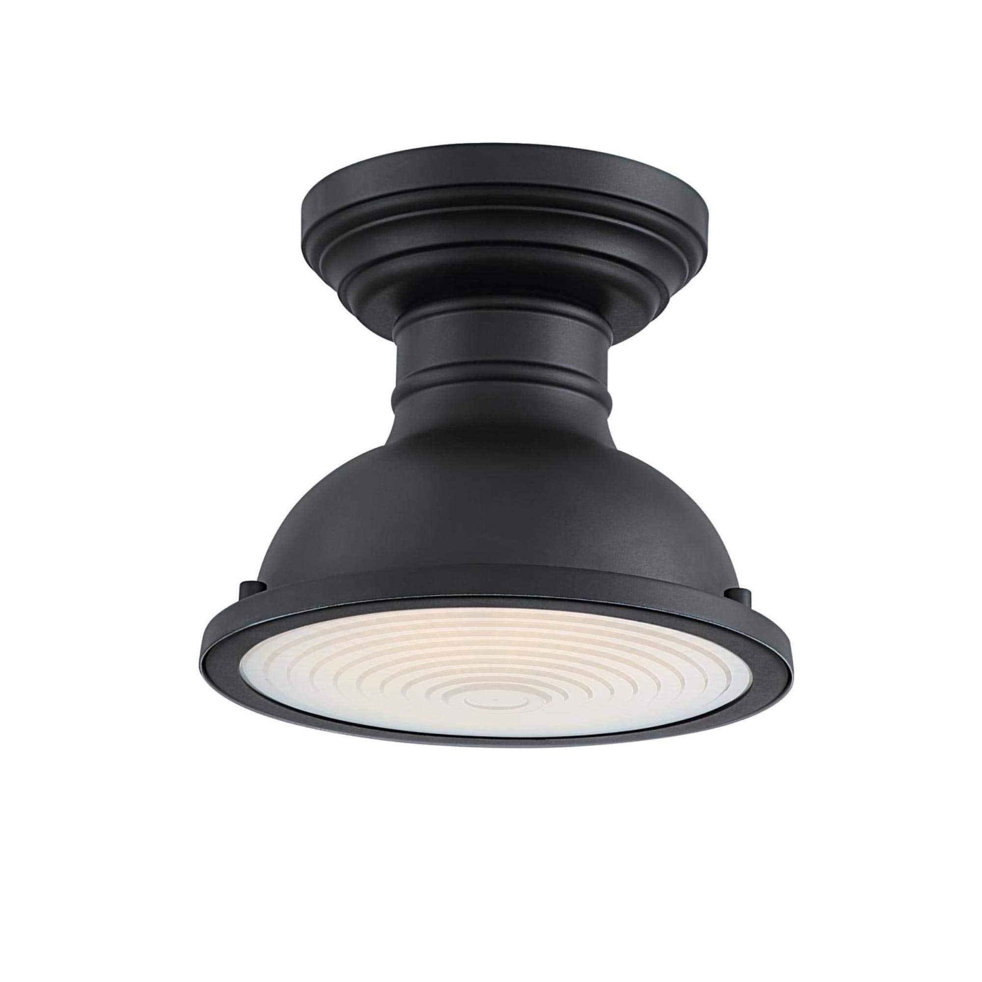 Westinghouse Orson Outdoor Ceiling Light, One-Light, Vintage-Style, Metal, 9 Inch, Textured Black Finish, Model 6113200