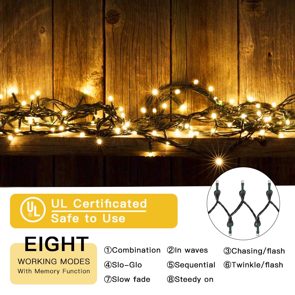 300 Led Christmas String Lights, 108Ft - Ul Certified Outdoor & Indoor Fairy Lights For Tree, Patio, Garden, Party, Wedding, Hal