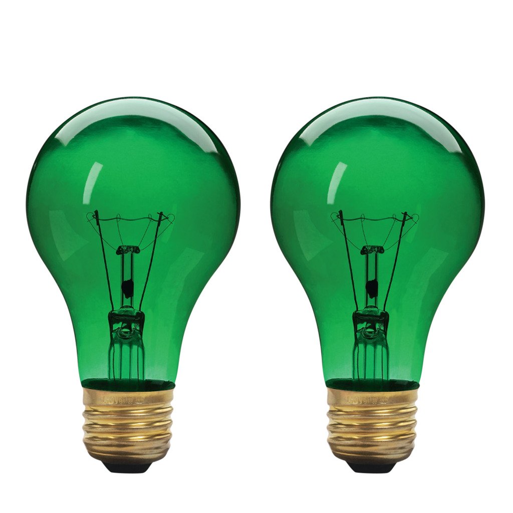 Xtricity A19 Incandescent Colored Light Bulb, 60W, E26 Medium Base, 130V, Red (2 Pack)