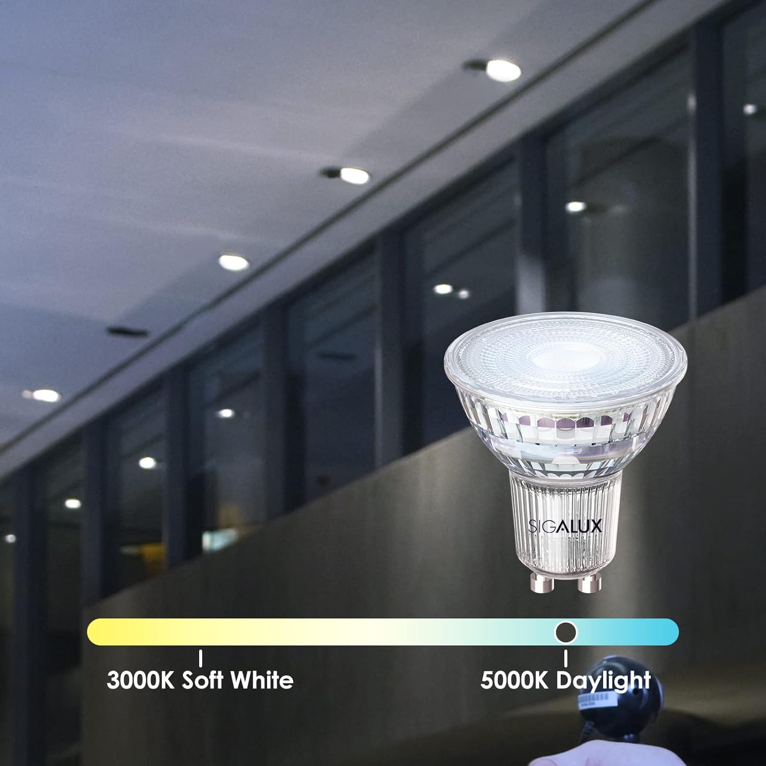 Sigalux GU10 LED Light Bulbs 4.5W 450LM Dimmable Daylight White 16 Pack MR16 Equivalent