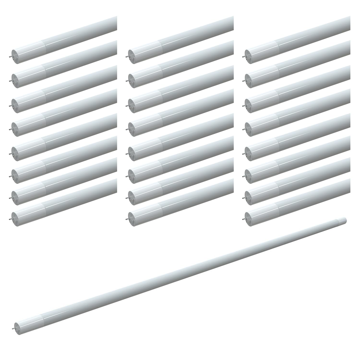 LEDONE 9.5W T8 LED Tube Light - 4ft, 1600 Lumens, 5000K Daylight, Type B, DLC, 25-Pack