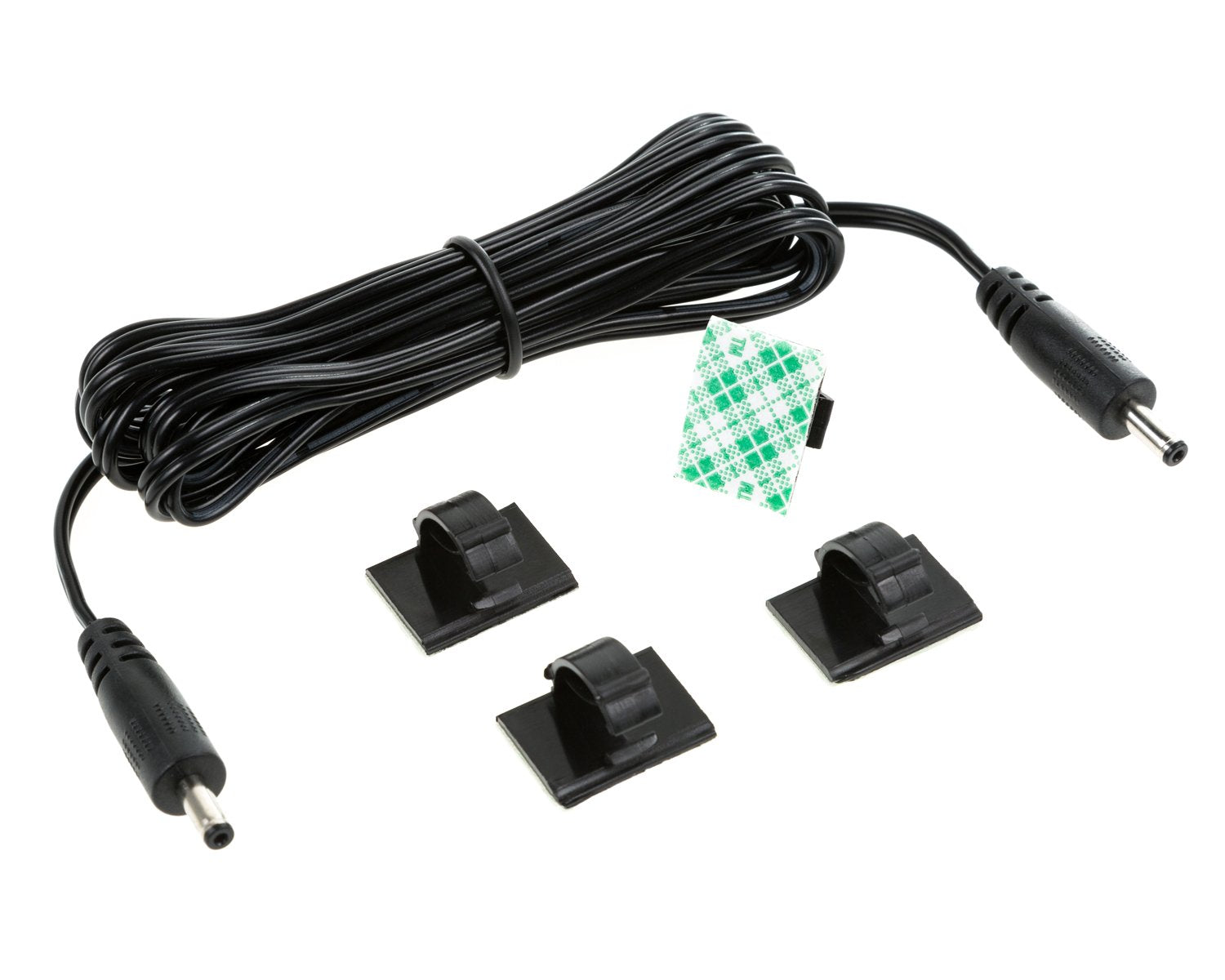 Eshine Interconnect Cable - Male To Male, 3.5Mm X 1.35Mm, For Led Under Cabinet Lighting With Wire Clips (6.5Ft, Black)