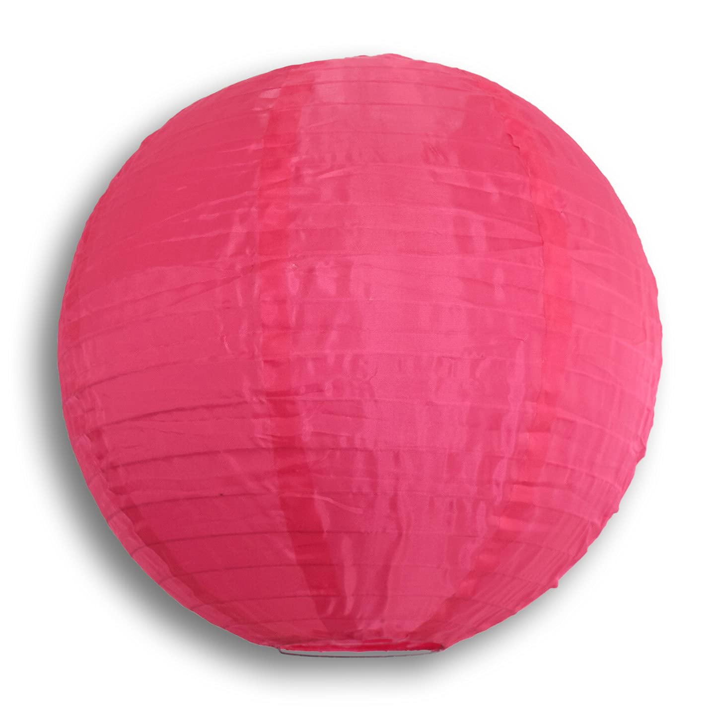 Paperlanternstore.Com 16 Inch Hot Pink Nylon Lantern, Even Ribbing, Durable, Hanging Decoration By Quasimoon