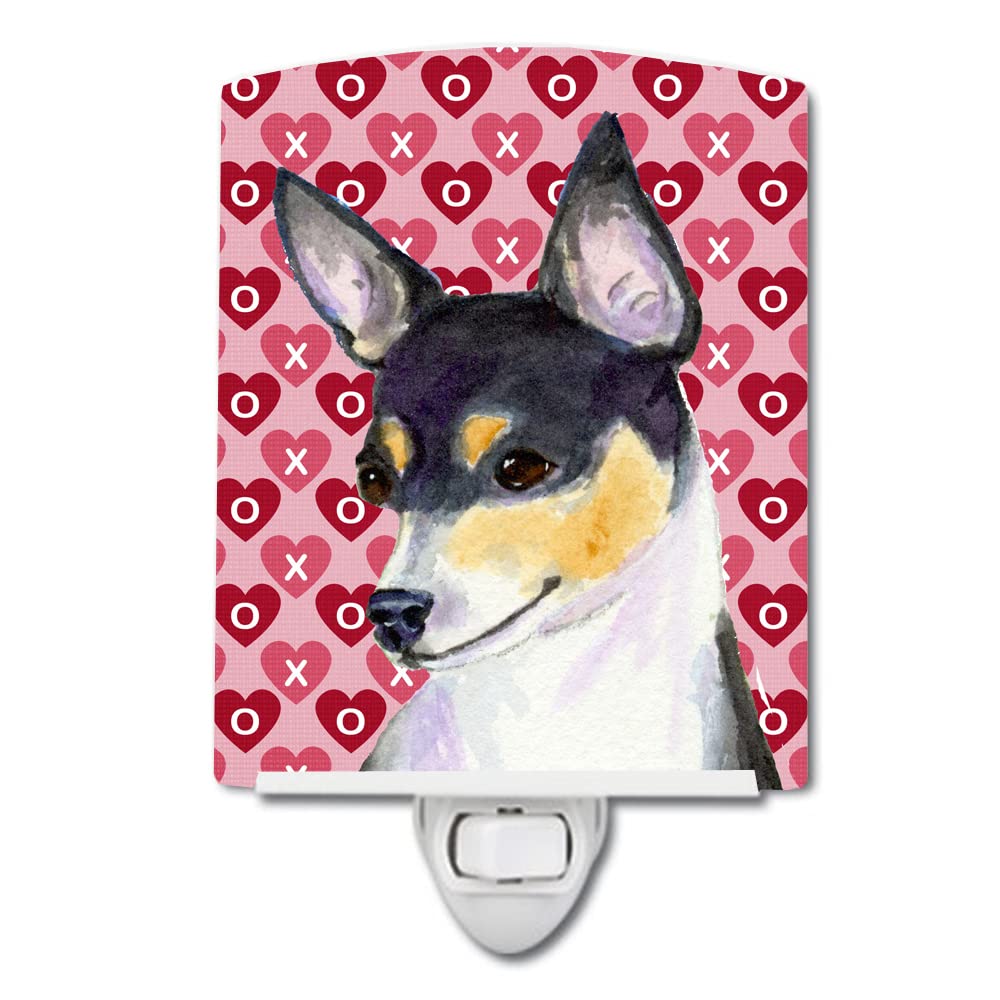 Carolines Treasures Ceramic Night Light, Chihuahua Hearts Design, UL-Certified, 6x4x3in, Multicolor, Model SS4518CNL