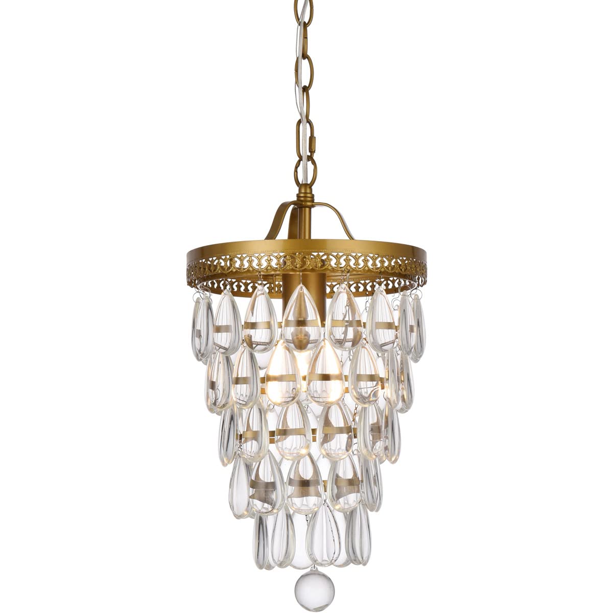 Living District Reese 1-Light Transitional Metal Pendant in Brass