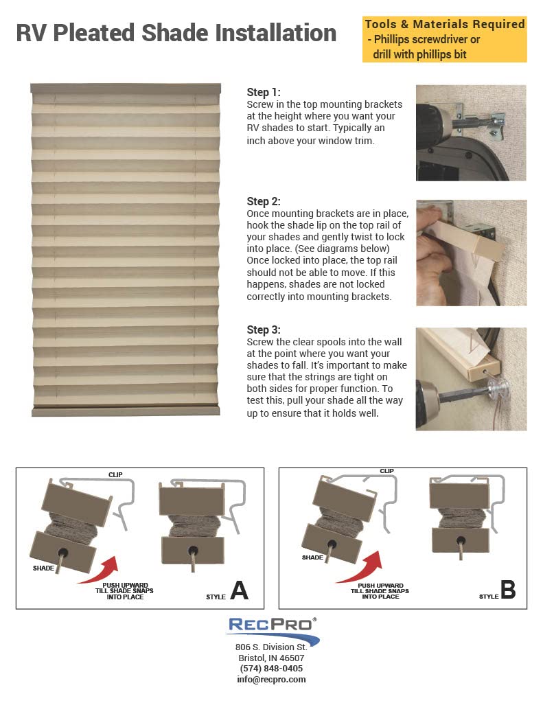 RecPro RV Pleated Shades | Cappuccino | 32in W x 24in L | Tan RV Window Shades for Camper & Trailer