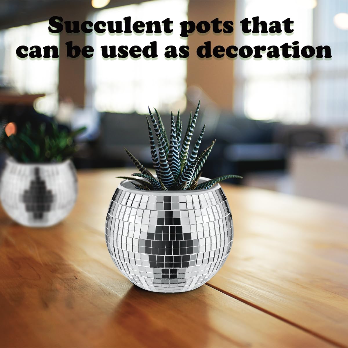 MXOYOXM Silver Disco Ball Vase Set, 8 PCS Glass Planter Candle Holder, 3x4in for Weddings, Birthdays, Office, Bedroom