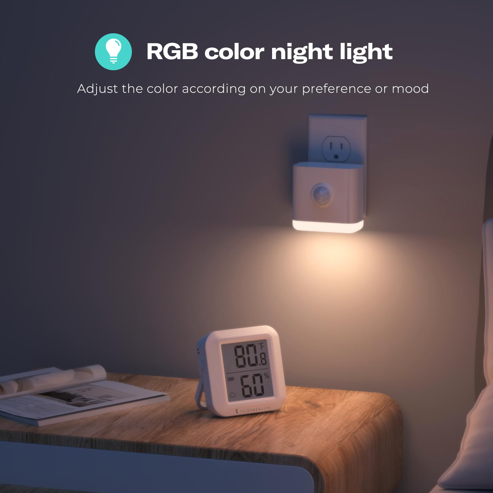 THIRDREALITY Multi-Function Night Light 4 Pack, Zigbee Repeater, Motion & Illumination Sensors, Adjustable Brightness, White, Model P1MNLA4