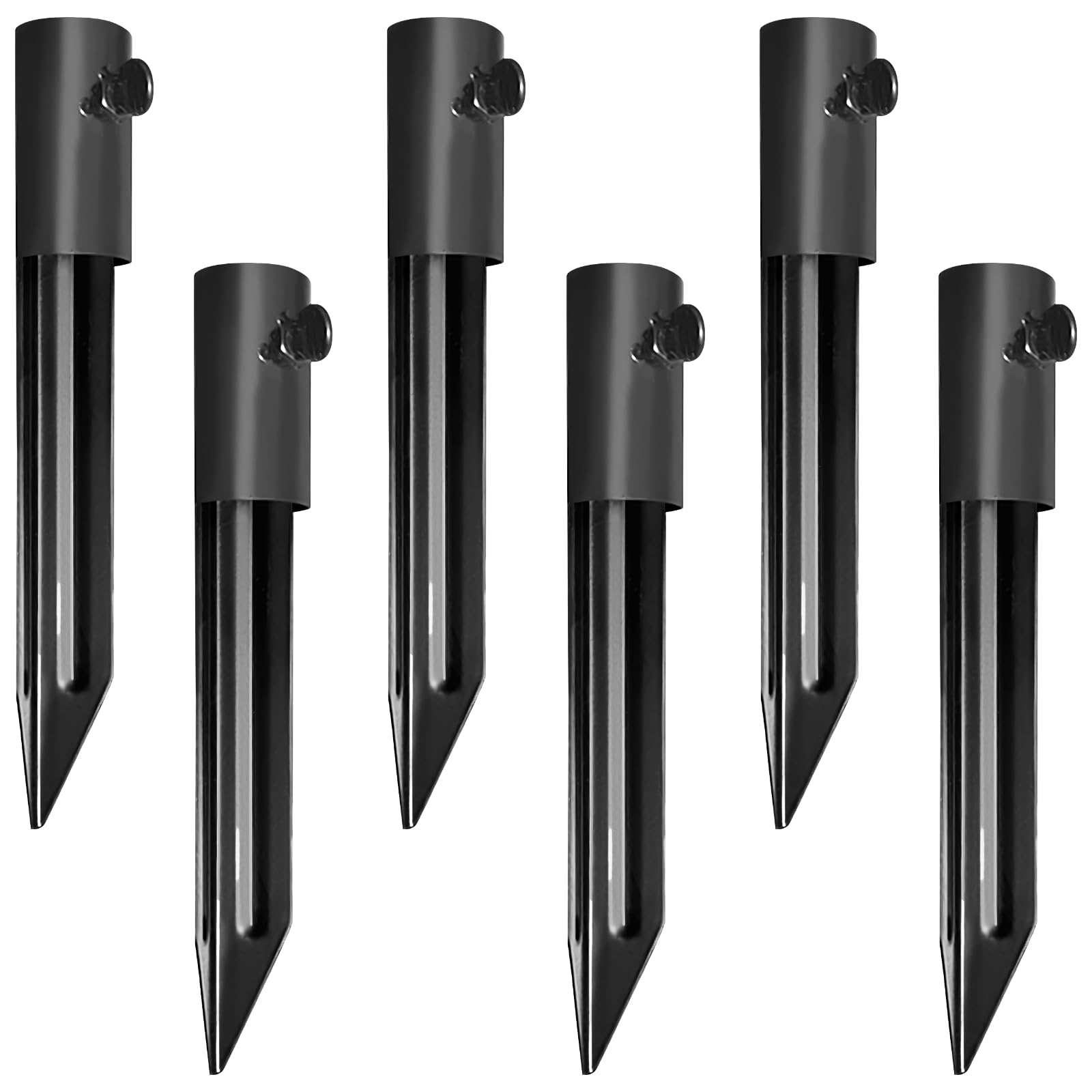 6 PCS Outdoor Light Stakes for Tiki Torch Stand, Ground Stakes for Torch Lamps, 10.75 Metal Stakes for Solar Lights Metal Ground