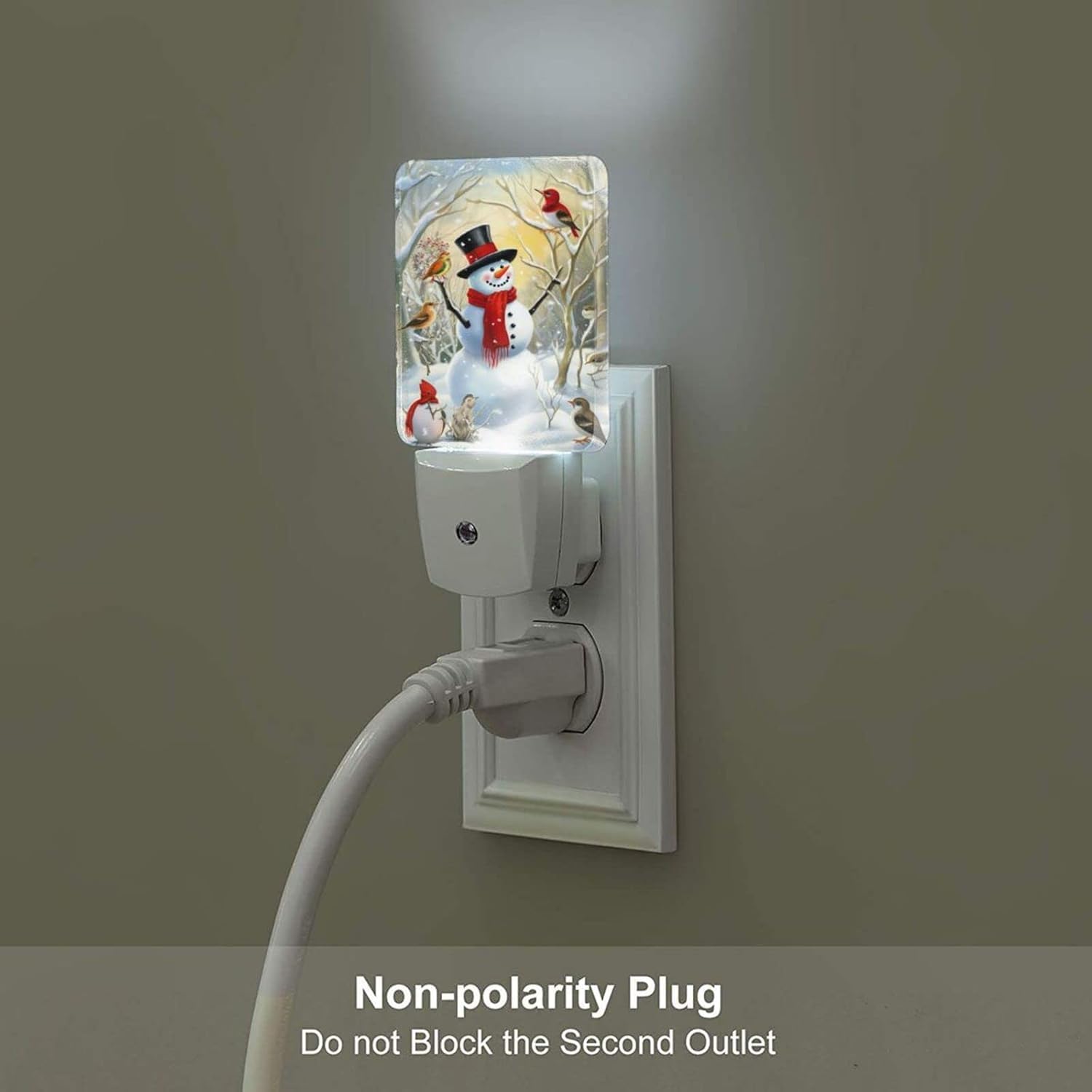 Azvizanmo Led Nightlight, Auto Dusk-To-Dawn Sensor, 1 Pc, Snowman, Model: Nitelight, Ideal For Bedroom, Bathroom, Kitchen, Hallway, St