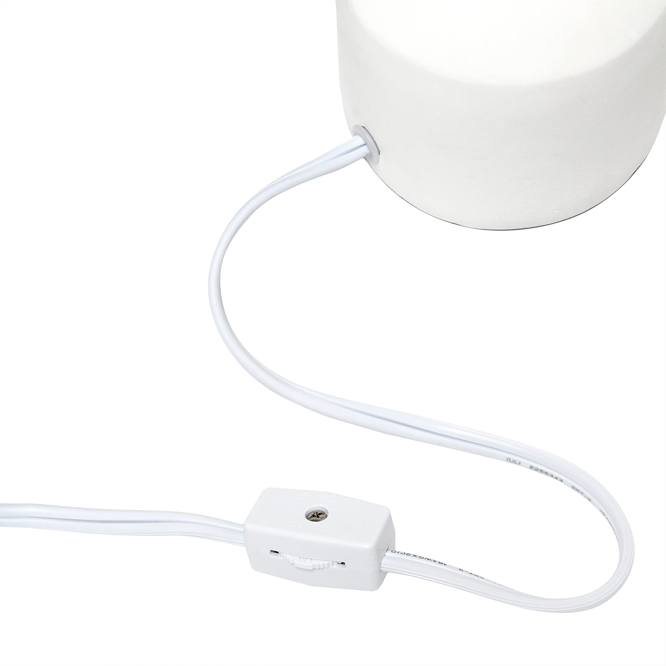 Simple Designs Lt2080-Off Mini Concrete Table Lamp, Off White, 5.91 X 5.91 X 9.4, Ideal For Modern Home Decor
