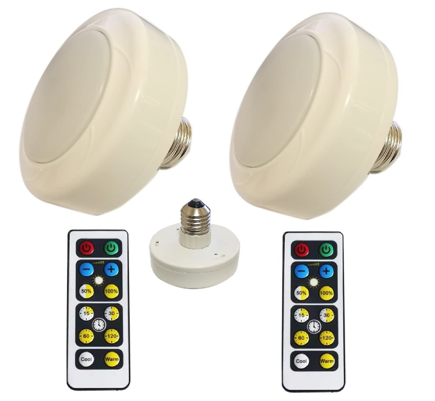 KEFA 2 Packs Battery Operated Light Bulbs No Electricity for Lamps,AA Battery Light Bulb with Remote Control,Battery Powered LED