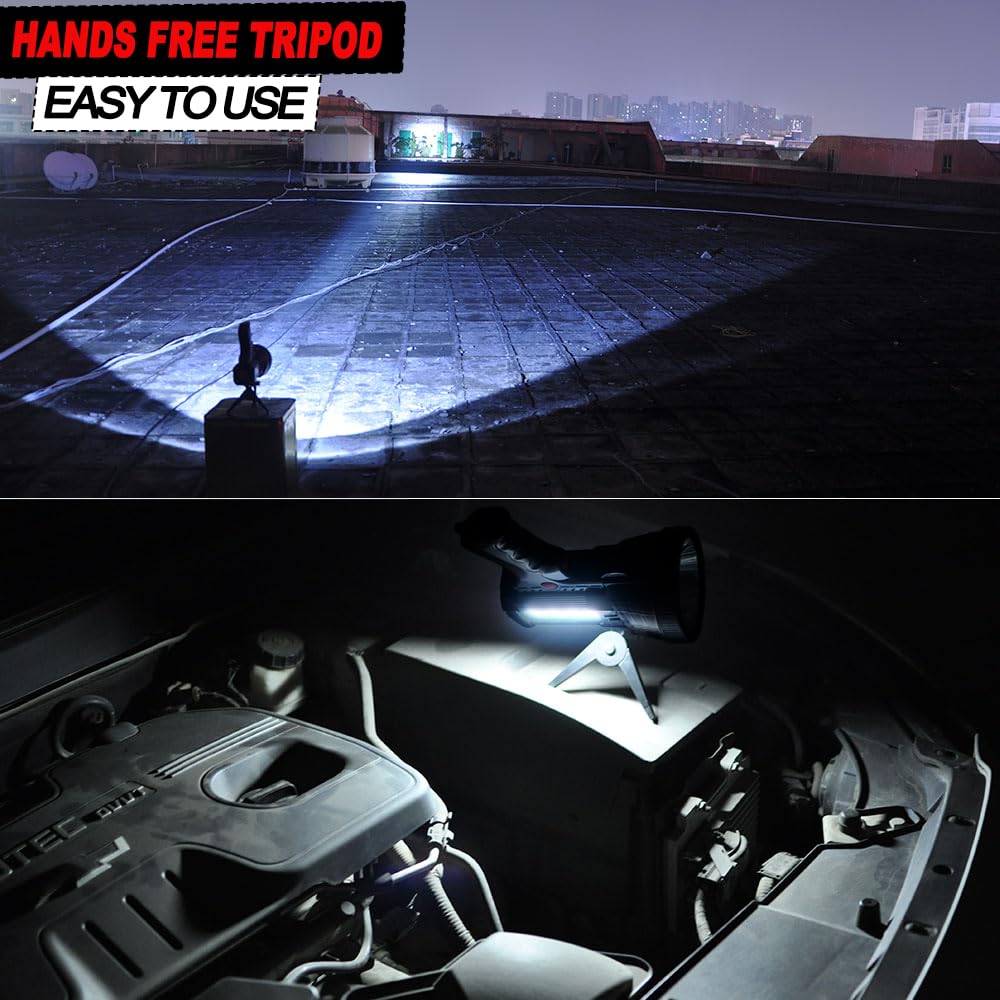 BIGSUN Rechargeable Spotlight Flashlight 100000 Lumen 10000mAh Power Bank Model Q953C3