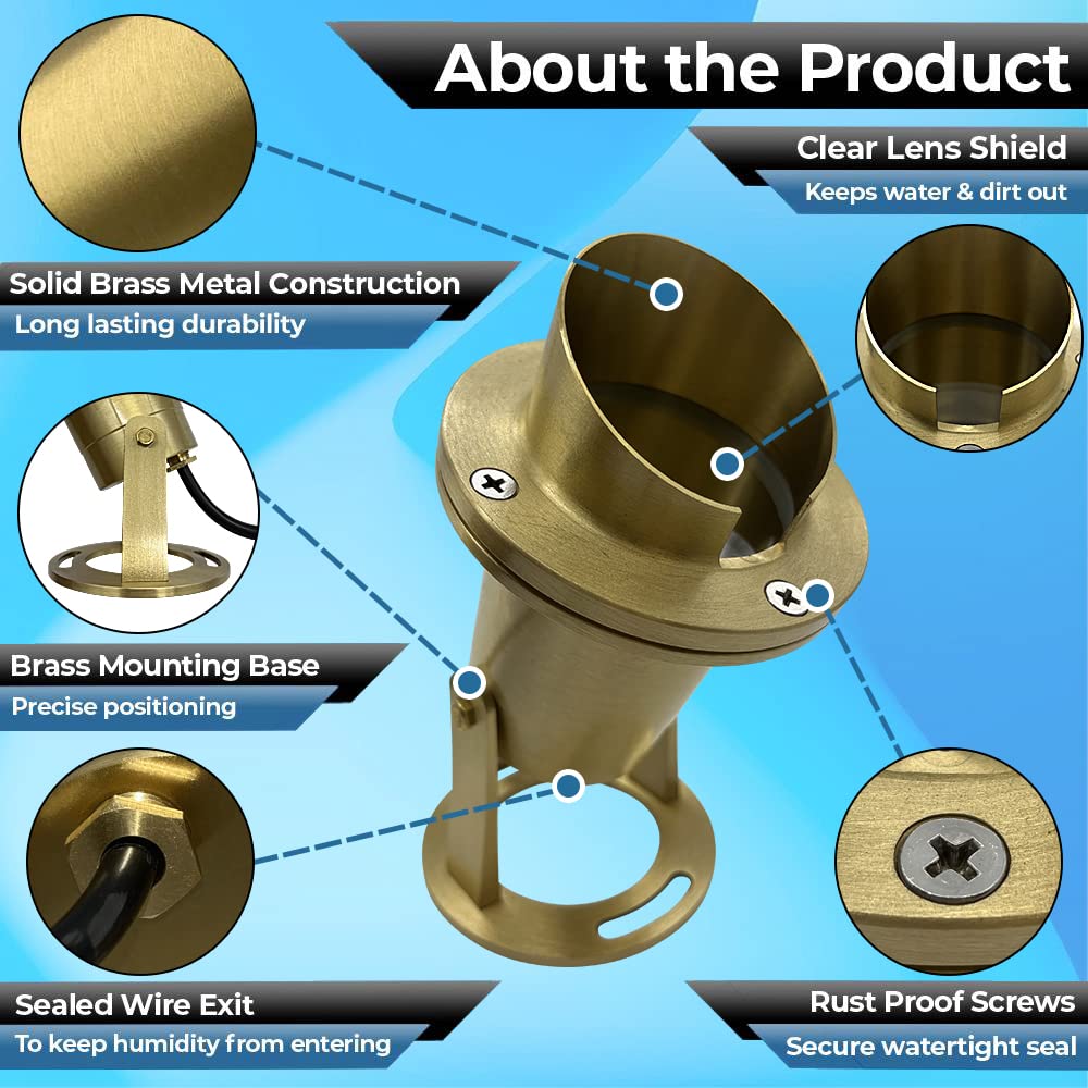 Mik Solutions Waterproof Underwater Light 175 Solid Brass 7Wmr16 Led Bulb Pond Light Submersible Waterfall Pool Fountain Light For Beautiful Bright Long Lasting Home Garden Patio Pool