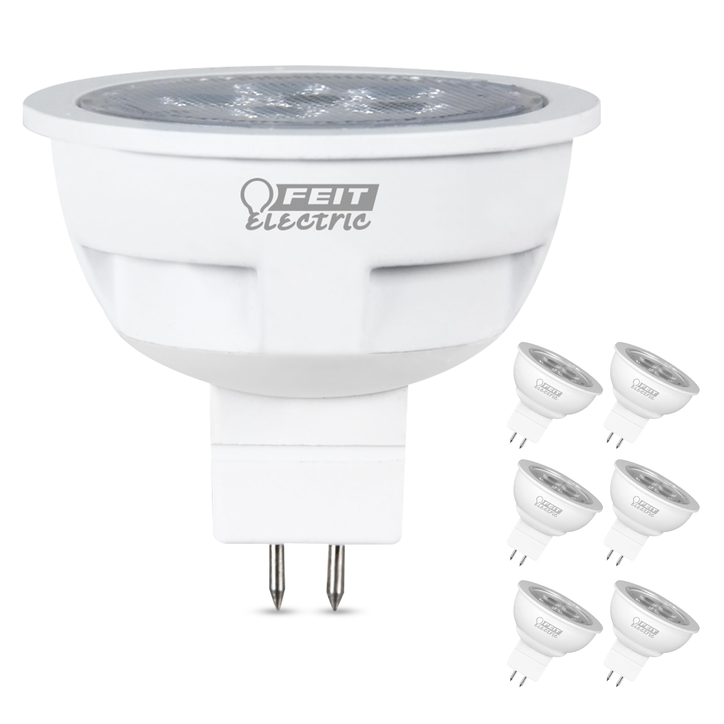 Feit Electric Led Mr16 Bulb, 50W Equivalent, Gu5.3 Bi-Pin Base, Non-Dimmable, 550 Lumens, 3000K Warm White, Track Light Bulbs Fo