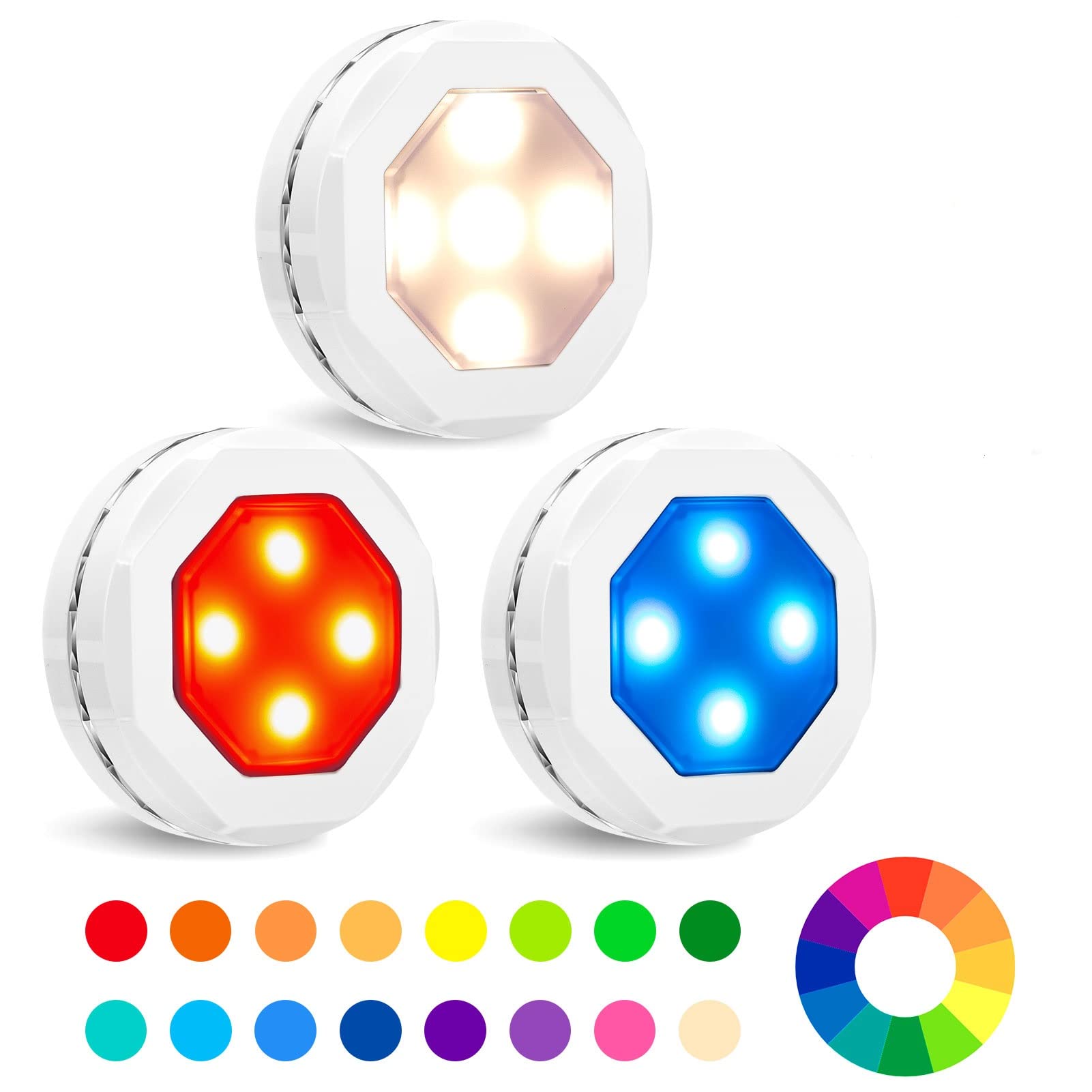 Litake Halloween Pumpkin Lights - Color Changing Rgb, Battery Operated, Remote Control, 6 Pack