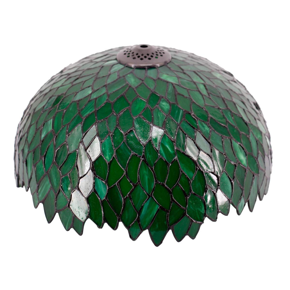 WERFACTORY Tiffany Lampshade Replacement Stained Glass 16inx7in Green Wisteria S523 for Table, Floor, and Ceiling Fixtures
