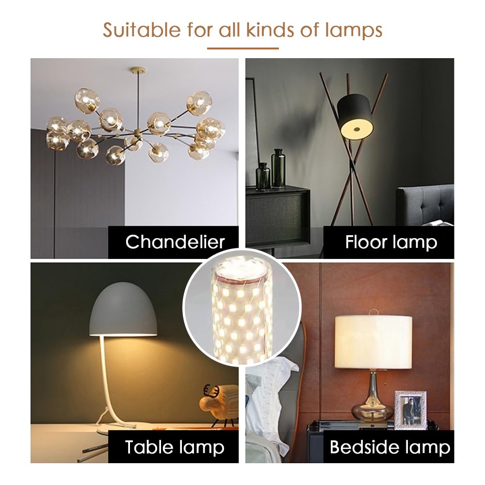E12 Led Corn Light Bulbs,12W Natural Light 4000K, Equivalent To 100W E12 Halogen Bulbs,Ac 110-220V, 360 Beam Angle,Small Edison