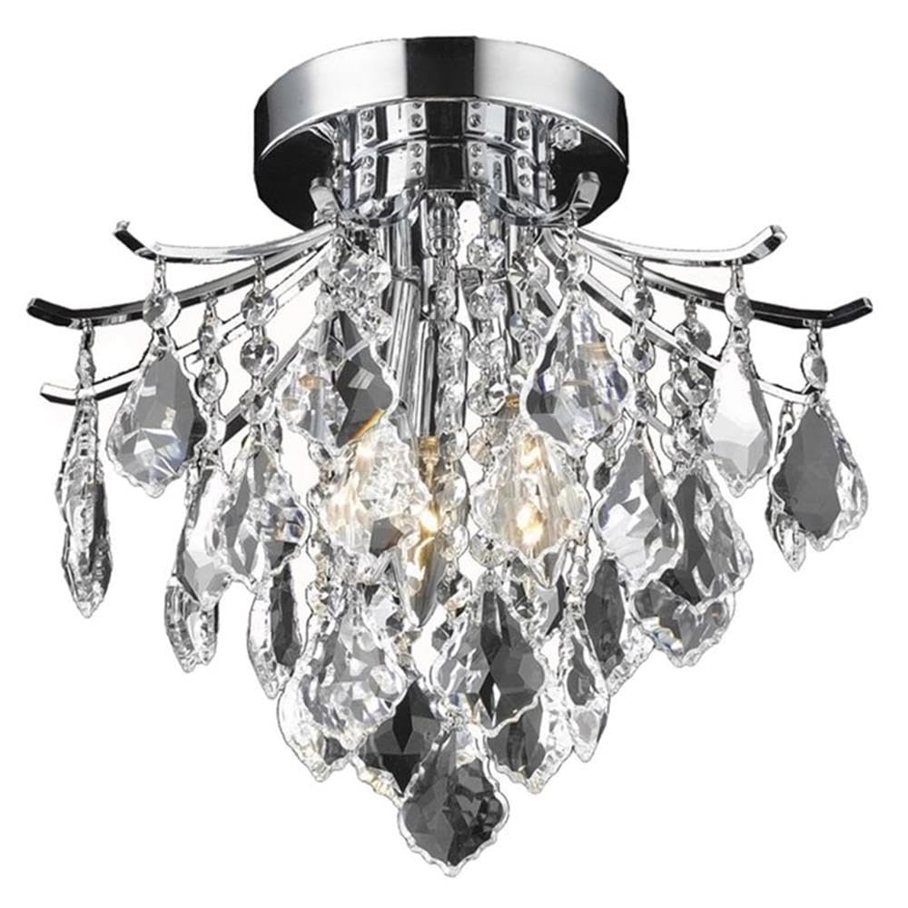 Elegant Lighting Flush Mount Light - Amelia Collection, Chrome Finish, 12in x 12in x 12in, Model LD8100F12C