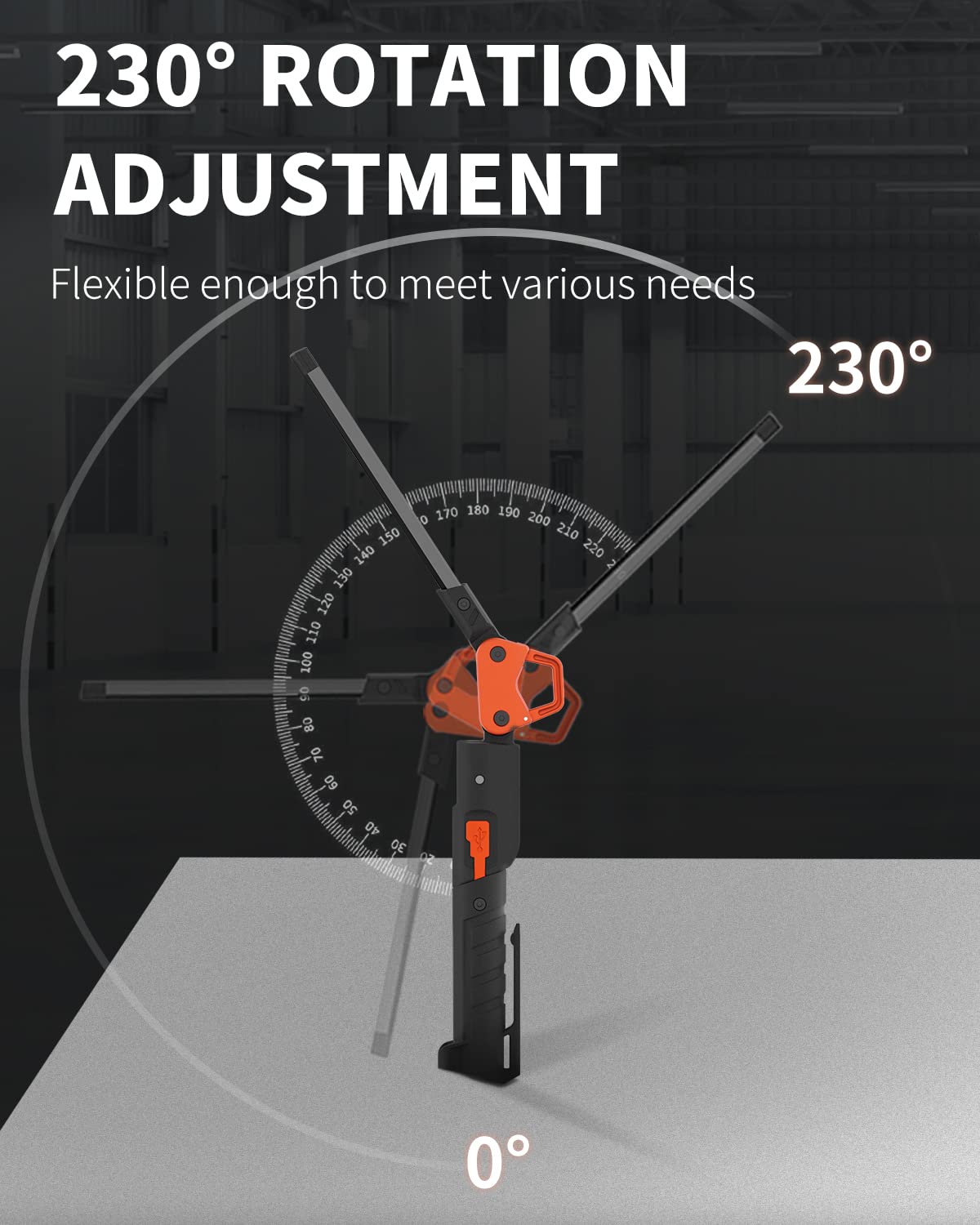 Anylight Rechargeable Work Light, 400Lm Mechanic Work Light, Magnetic Flashlight With 230° Rotate And Hook Led Work Light For Car Repairing, Emergency, Grill, Outdoor Work (2 Packs)