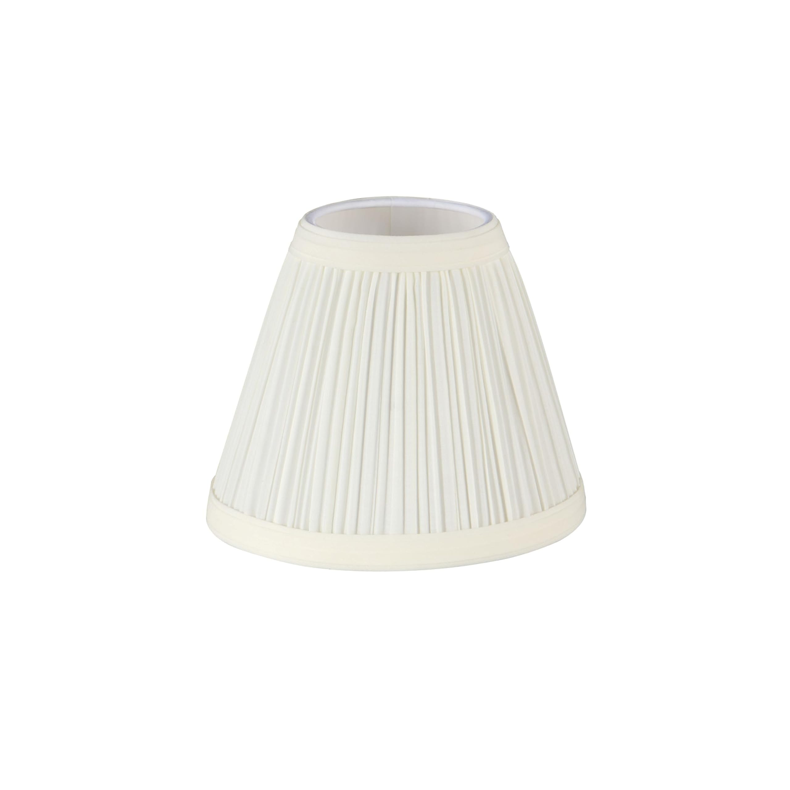 Aspen Creative 33121-2 Small Pleated Empire Shape Chandelier Clip-On Lamp Shade, Off White, 3&quot; Top X 6&quot; Bottom X 5&quot; Slant, 2 Pack