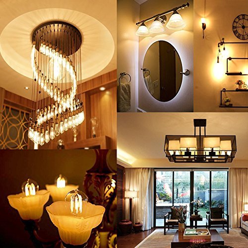 NOTOC Dimmable E26 LED Light Bulb 6W, 600 Lumens, Antique Clear, Pack of 12, Amber Warm