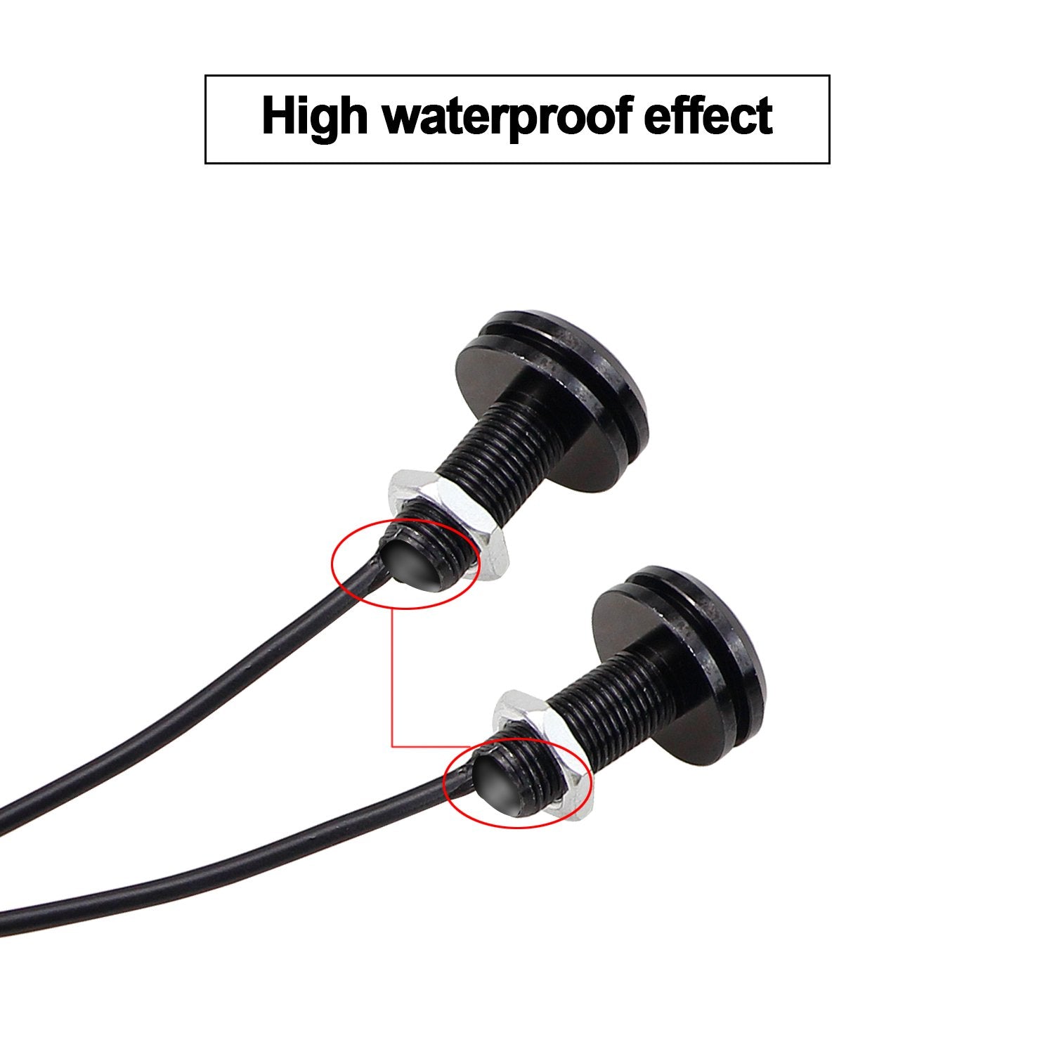 Leadtops 10Pcs 18Mm 12V Eagle Eye Led Car Fog Drl Daytime Running Light Backup Reverse Tail Rock Lights Small Bulb (White, Black