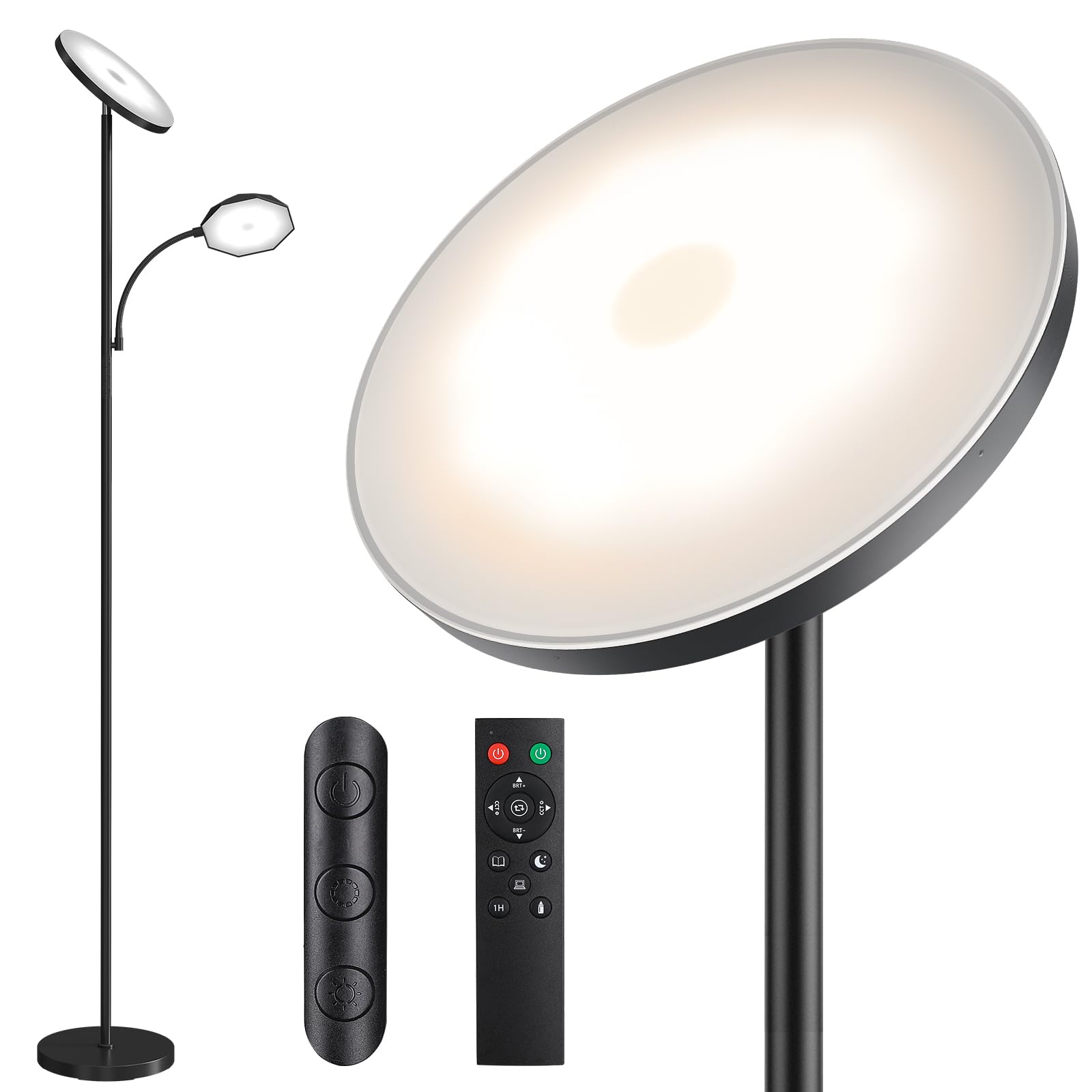 Sunmory Floor Lamps For Living Room, 48W/4200Lm Super Bright Led Floor Lamp With Remote Control, 69'' Tall Standing Lamp With St