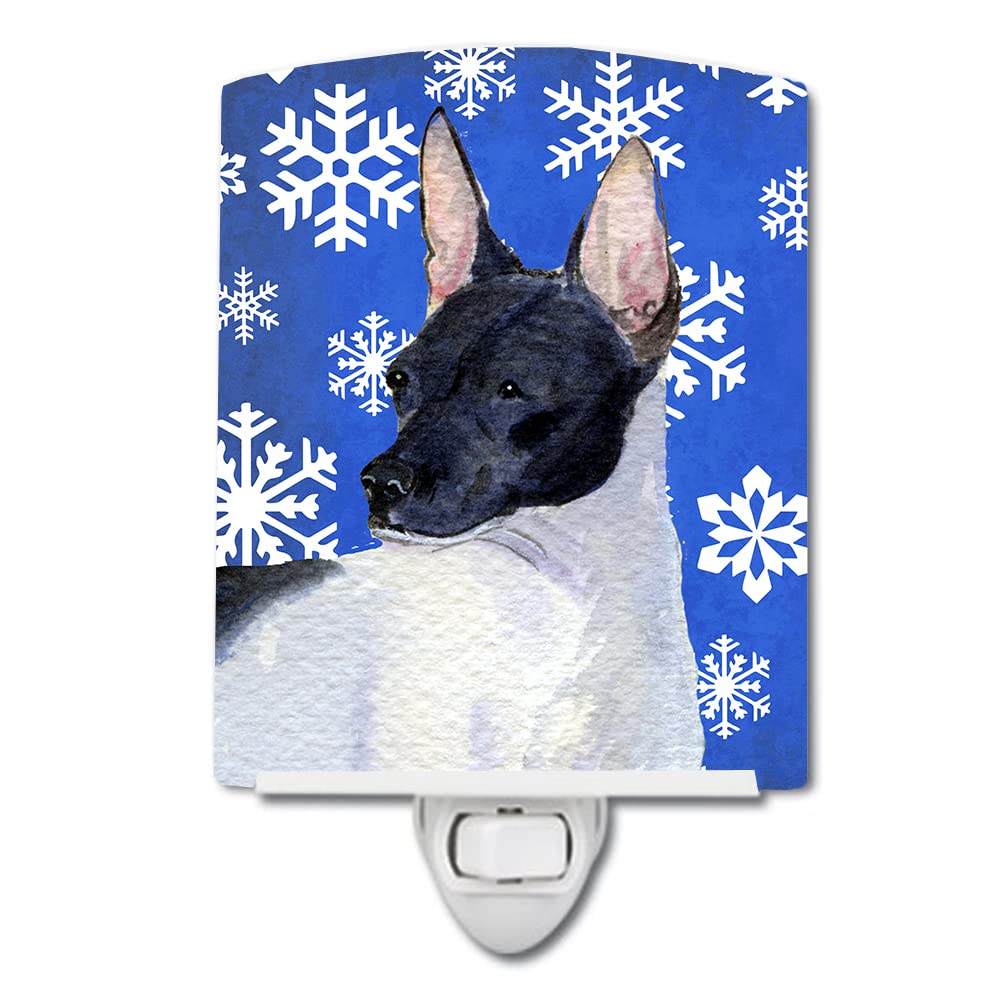 Carolines Treasures Night Light, Rat Terrier Design, Ceramic, UL-Certified, 6x4x3in, Multicolor, Model SS4618CNL