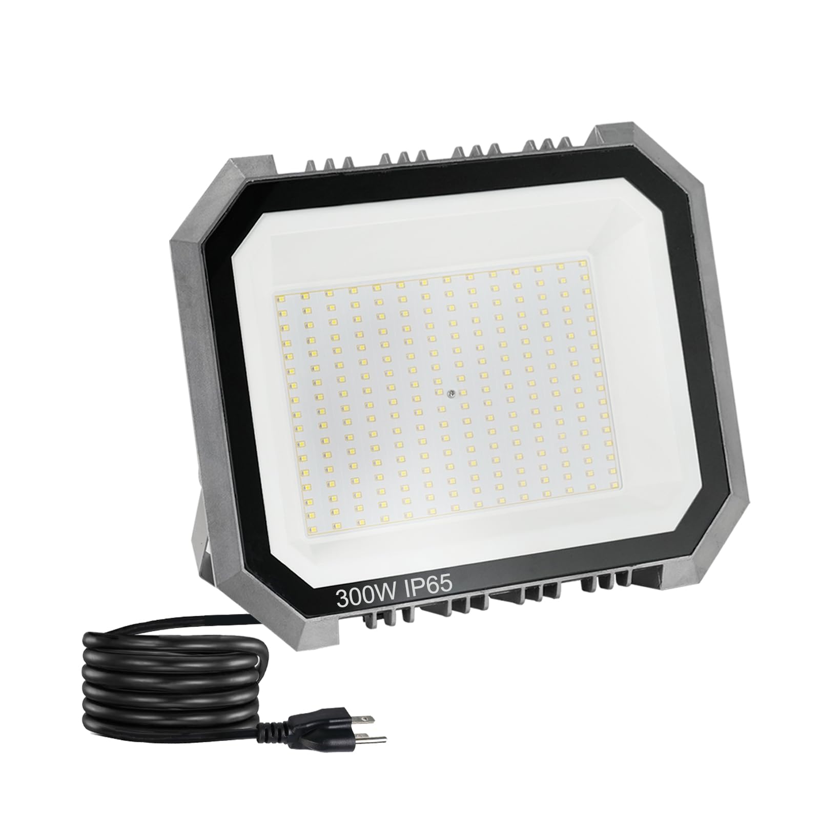 Leddictive 1 Pack LED Flood Lights Outdoor, 300W 30000LM Super Bright Floodlight Outside Work Light with 5.9FT Plug, IP65 Waterp