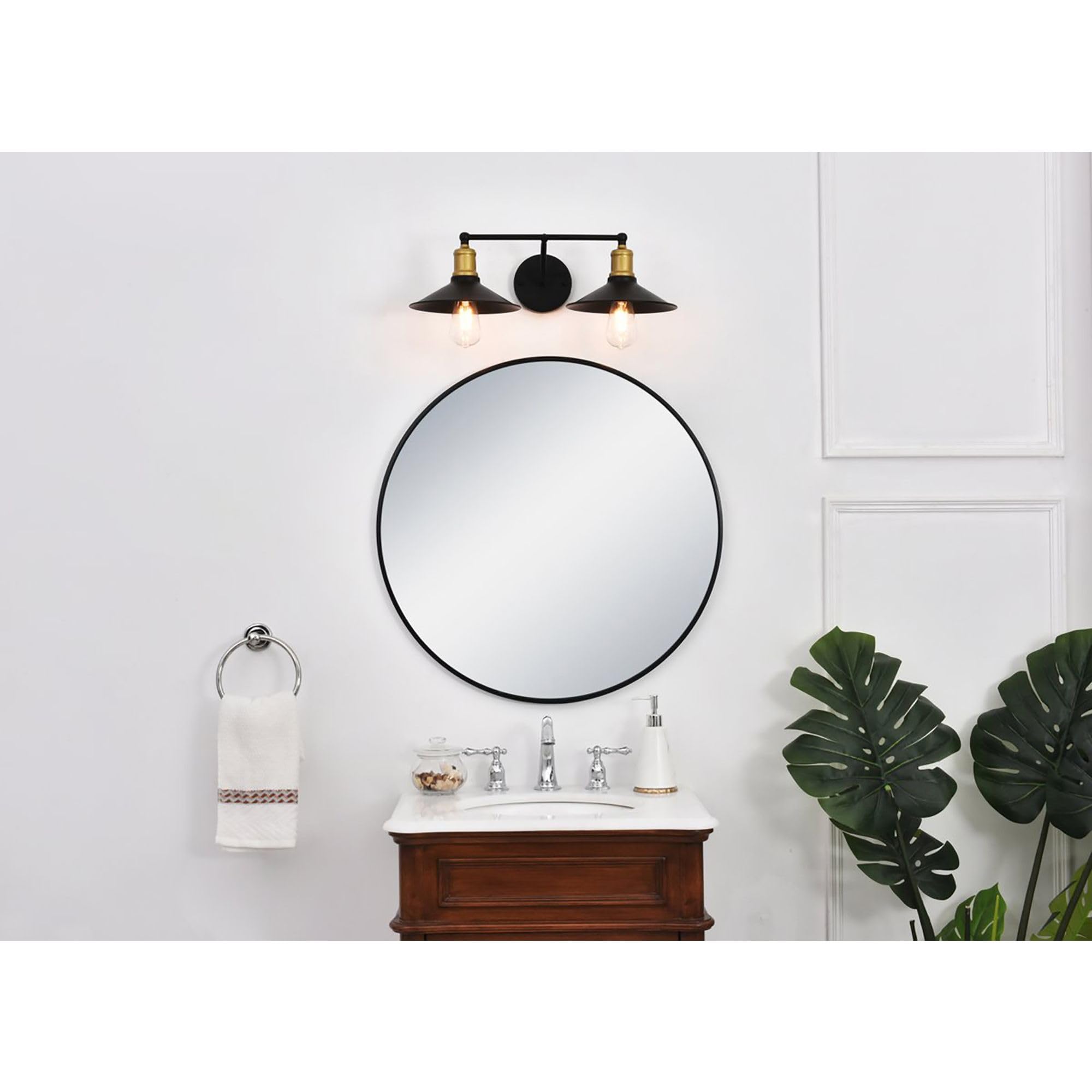 Living District Etude 2-Light Metal Wall Sconce in Brass and Black