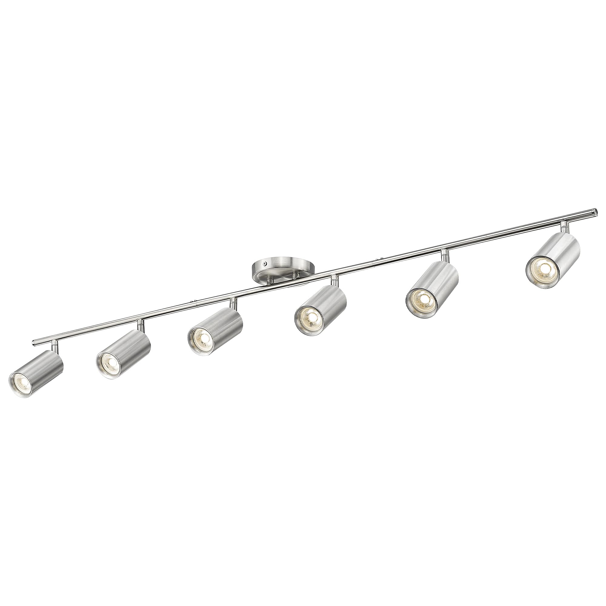 Femila 3000K Led Track Lighting  53 Modern Track Lighting Kit  Come With Bulbs  Brushed Nickel Finish  Gu10 Base  4Fs84Tl-6 Bn