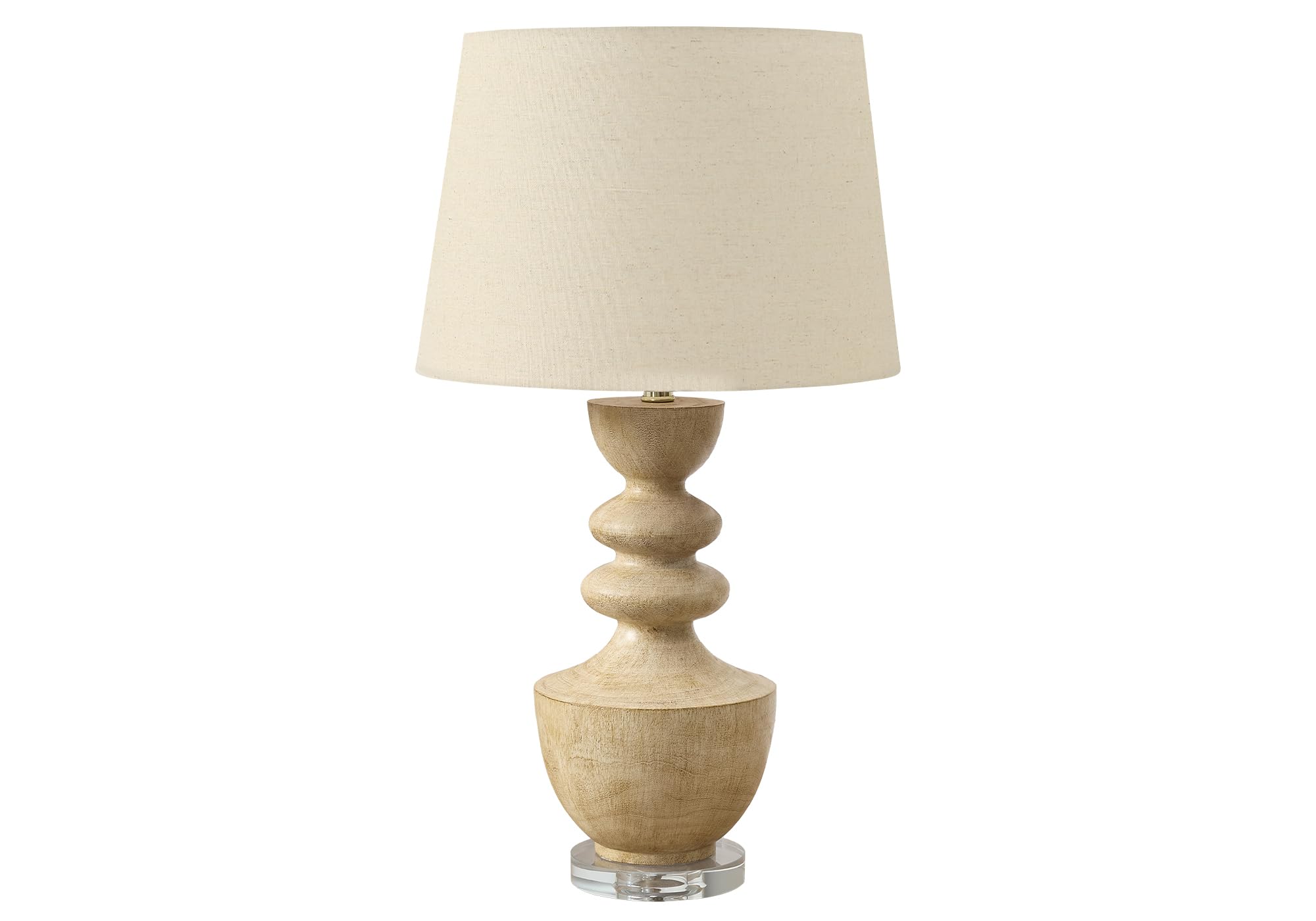 Monarch Specialties Table Lamp, 28in H, Beige Resin, Beige Shade, Model I 9921, Transitional Design