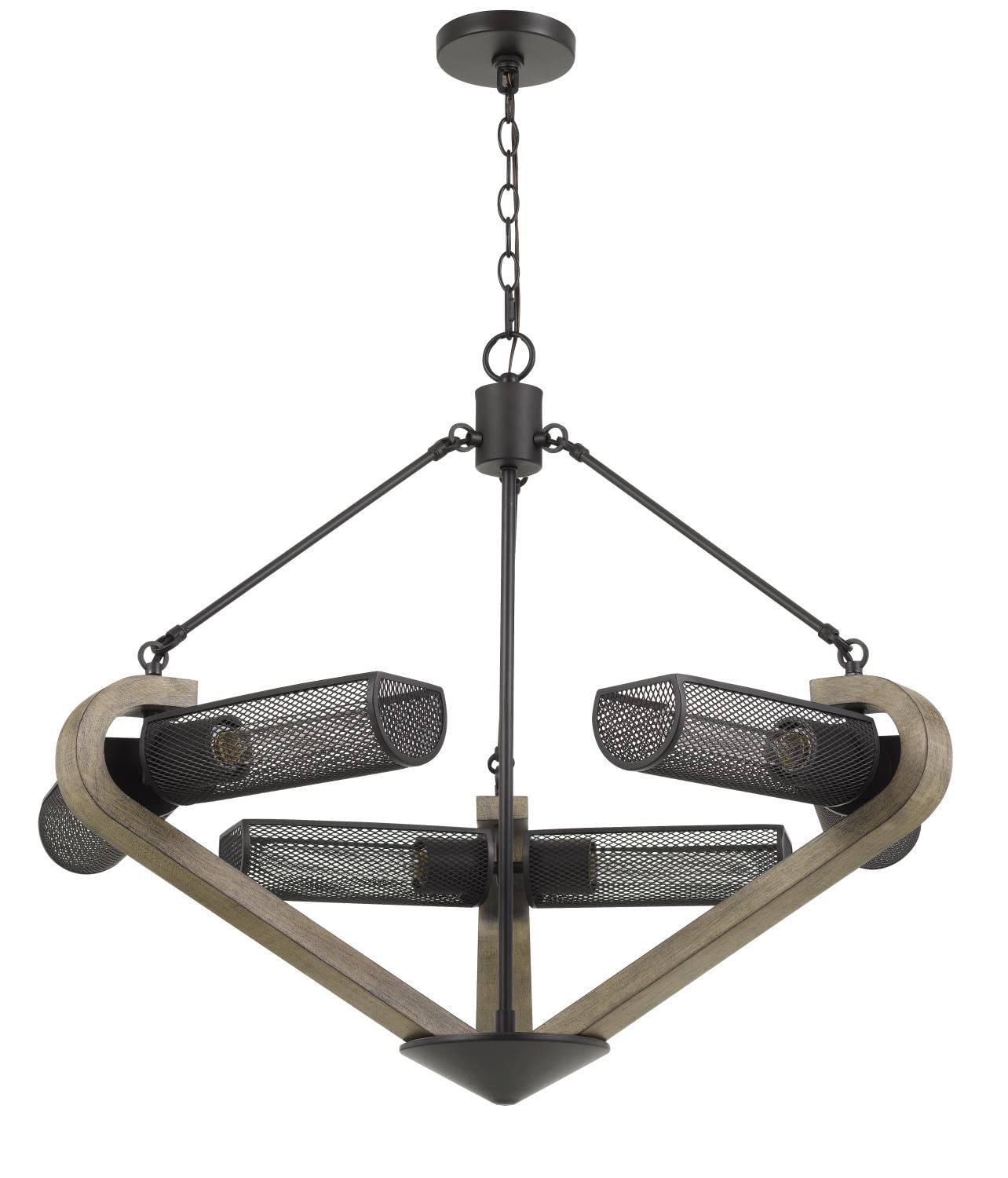 Cal Lighting FX-3740-6 Transitional Six Light Chandelier from Baden Collection in Bronze/Dark Finish, 32.00 inches