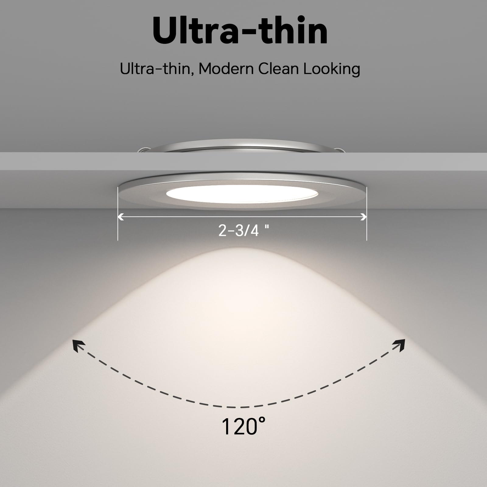 acegoo 12 Volt LED Puck Light - Recessed Mount Ceiling Light, Aluminum, Silver Finish, Cool White, 6 Pack for RV, Boat, and Camper Van